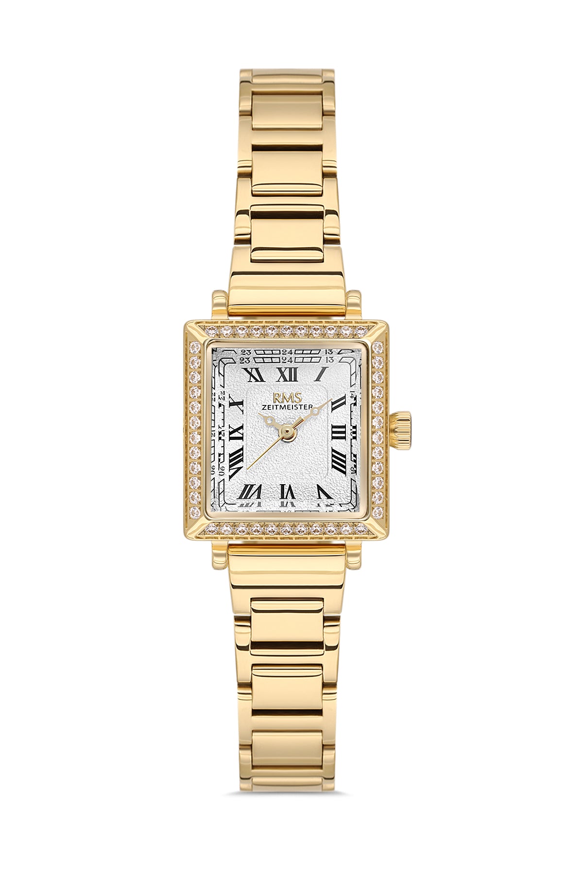 RMS Zeitmeister RMS.1.AG2167.20 women's watch with silver dial, gold case and stainless steel bracelet