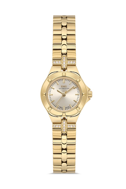 RMS Zeitmeister Gold Dial Gold Plated Women's Watch - Stainless Steel Bracelet - RMS.1.AG1562.07