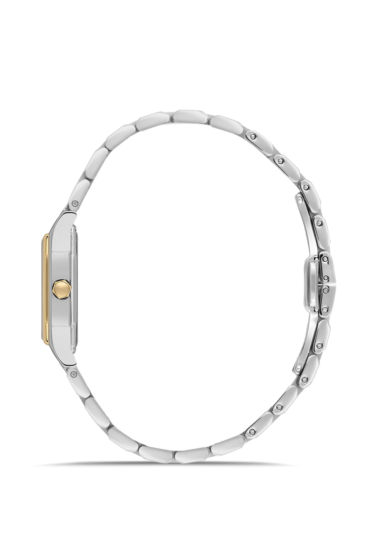 RMS ZEITMEISTER Damenuhr – grünes Zifferblatt, Gehäuse in Gold & Silber, Edelstahlarmband – RMS.1.AG2170.49