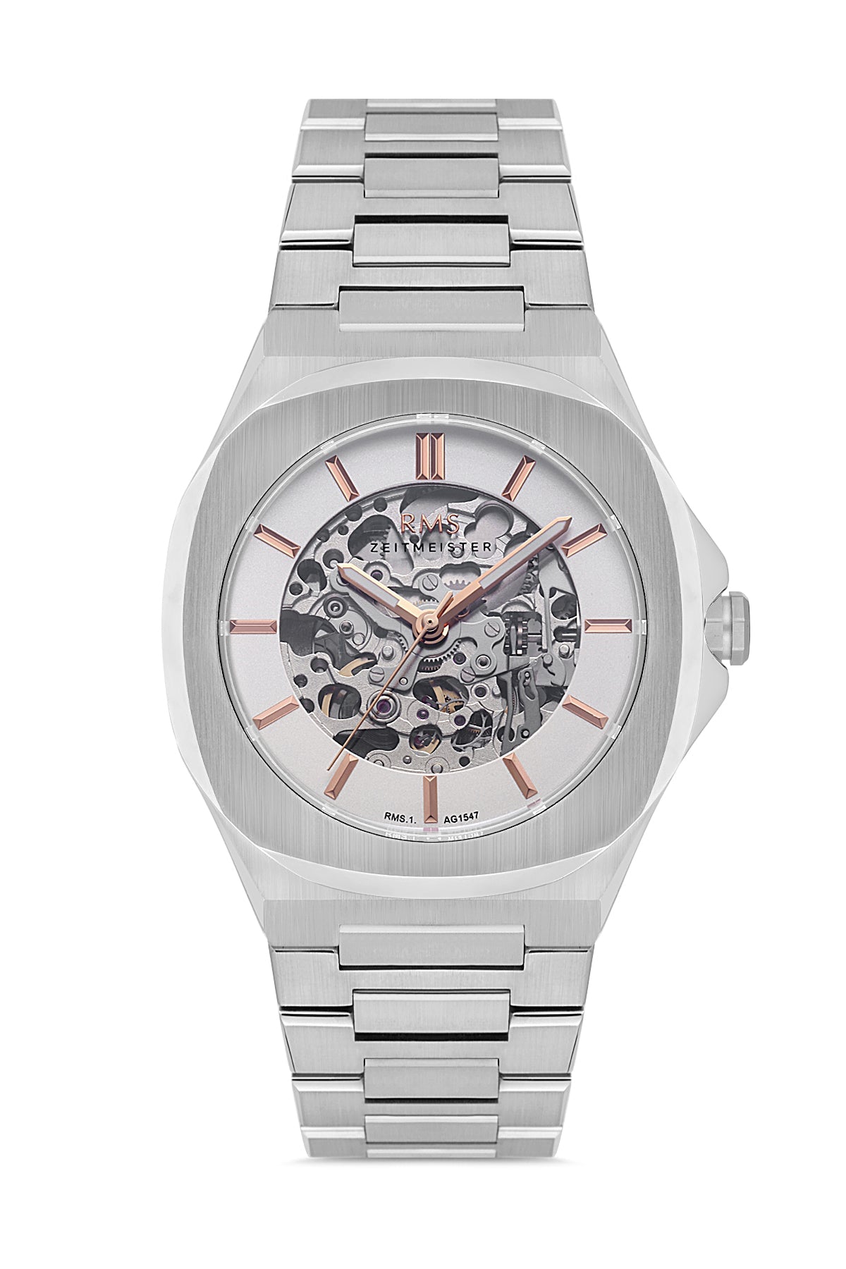 RMS Silver Dial Silver Coated Men's Watch - RMS.1.AG1547.01