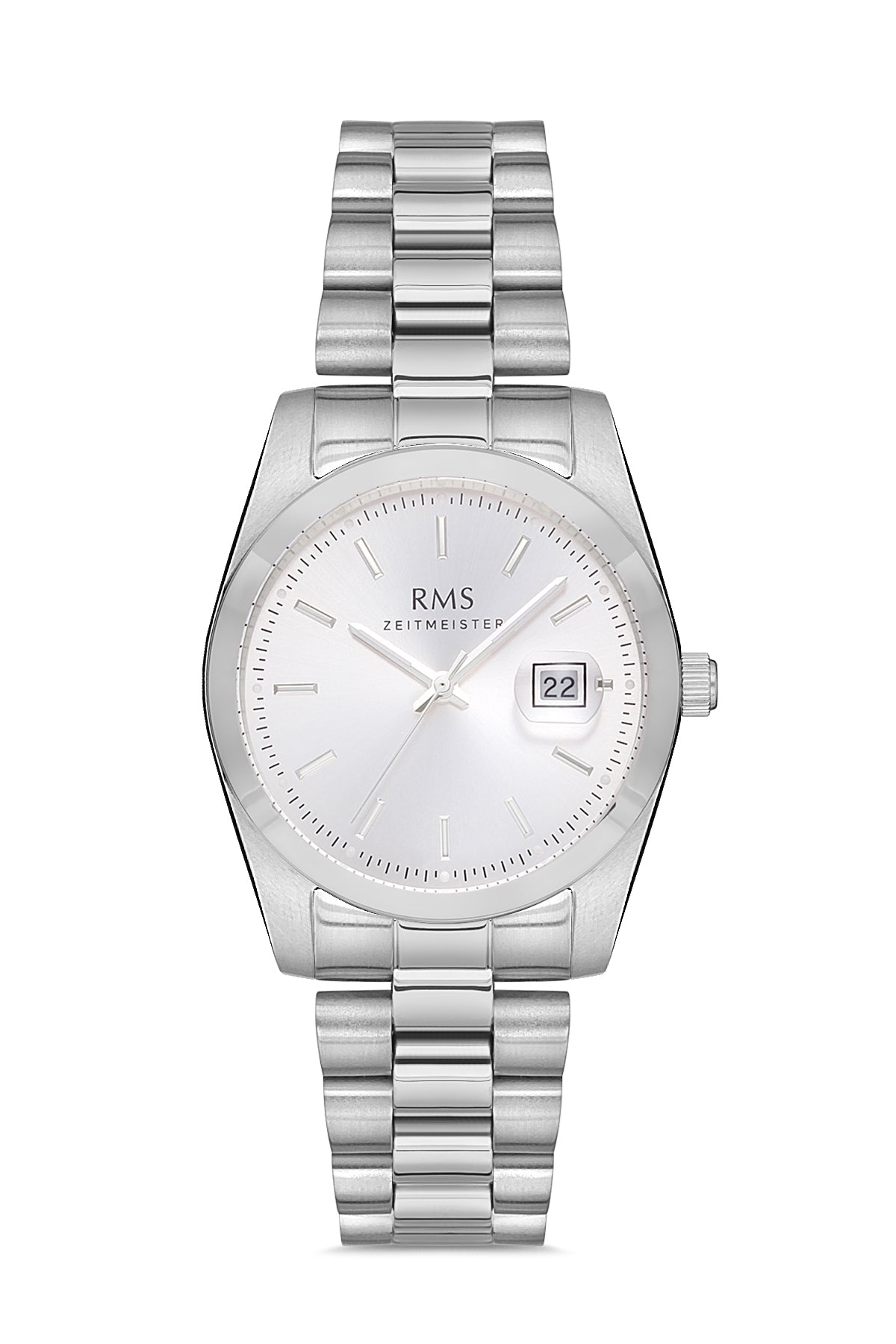 RMS Silver Dial Silver-Plated Women's Wristwatch