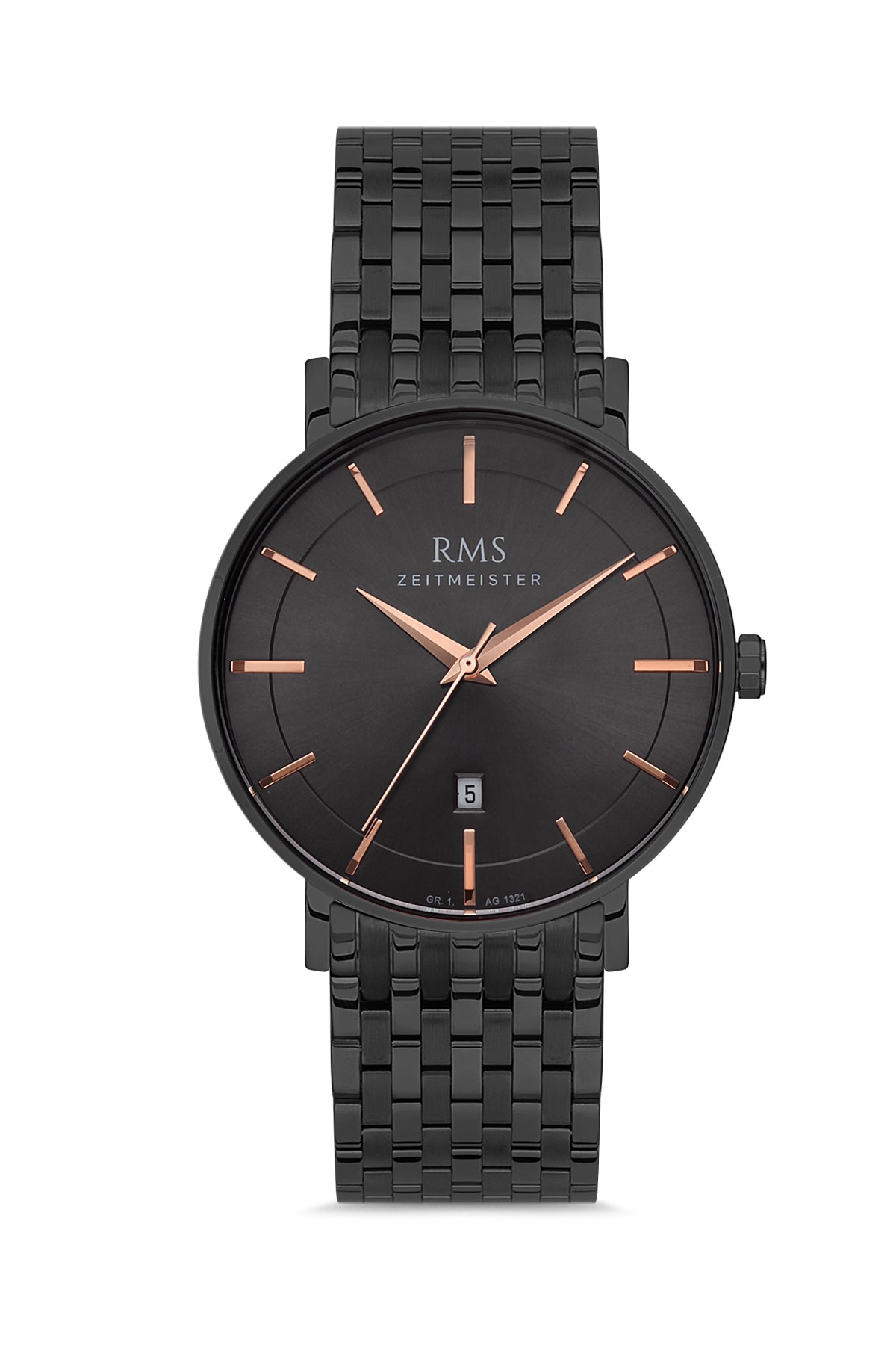 RMS BLACK DIAL BLACK PLATED MEN'S WATCH