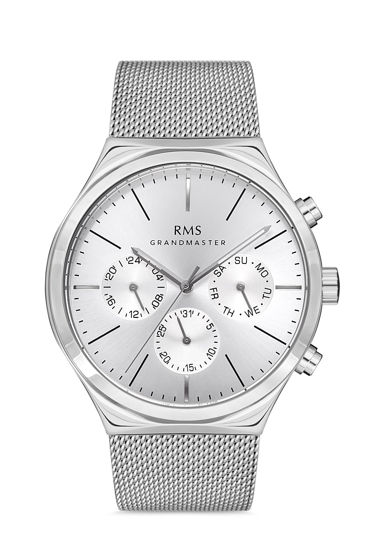 RMS Silver Dial Silver Coated Men's Watch