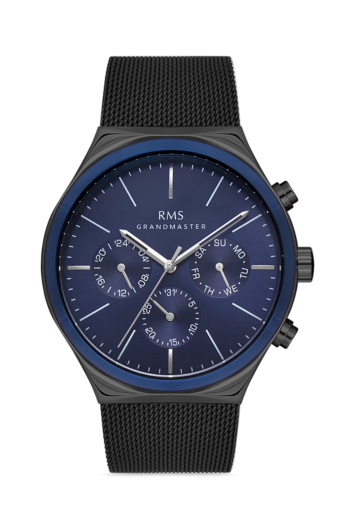 RMS Blue Dial Gun Coated Men's Watch