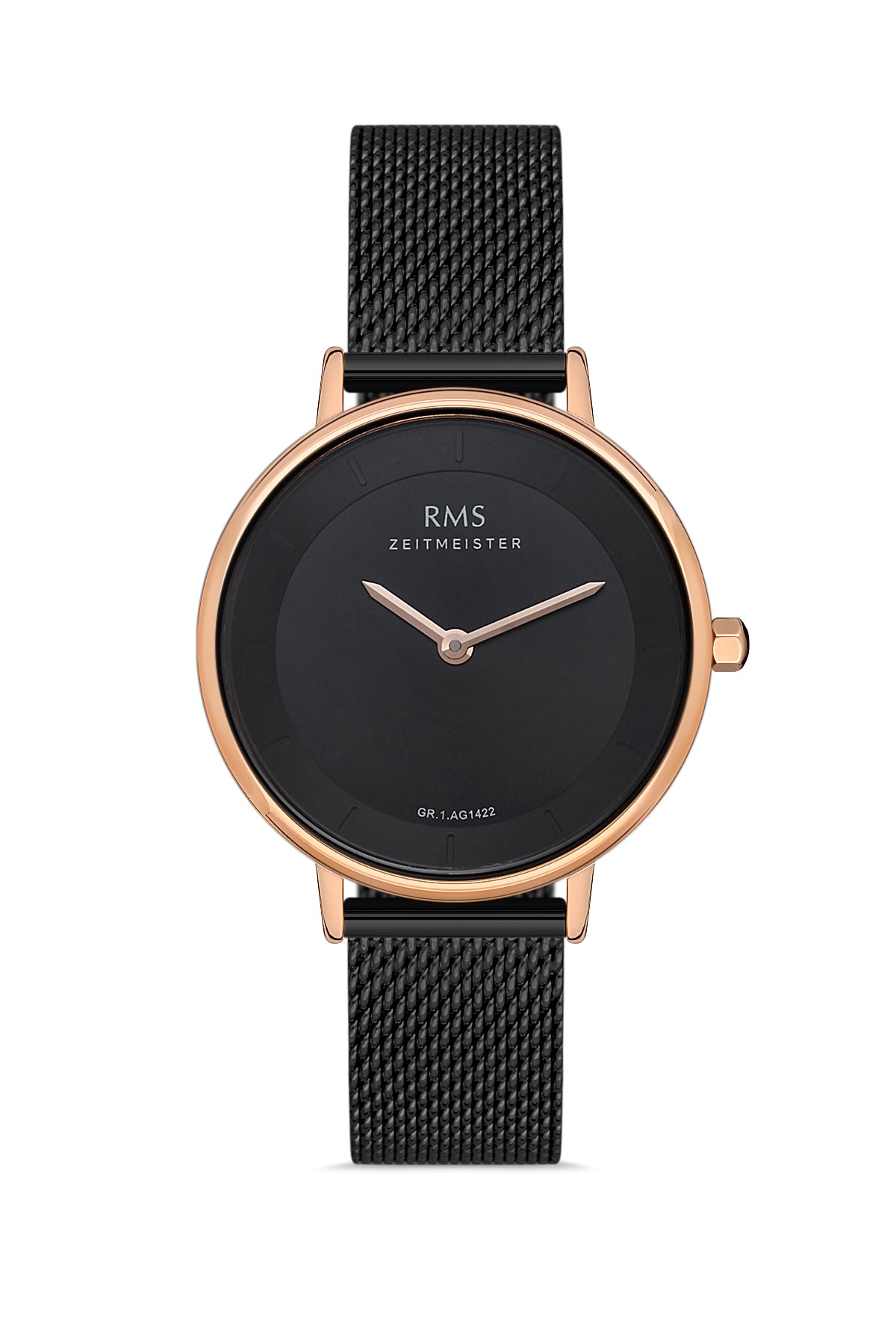 RMS Women's Watch with a Black Dial and Rose Black Plating