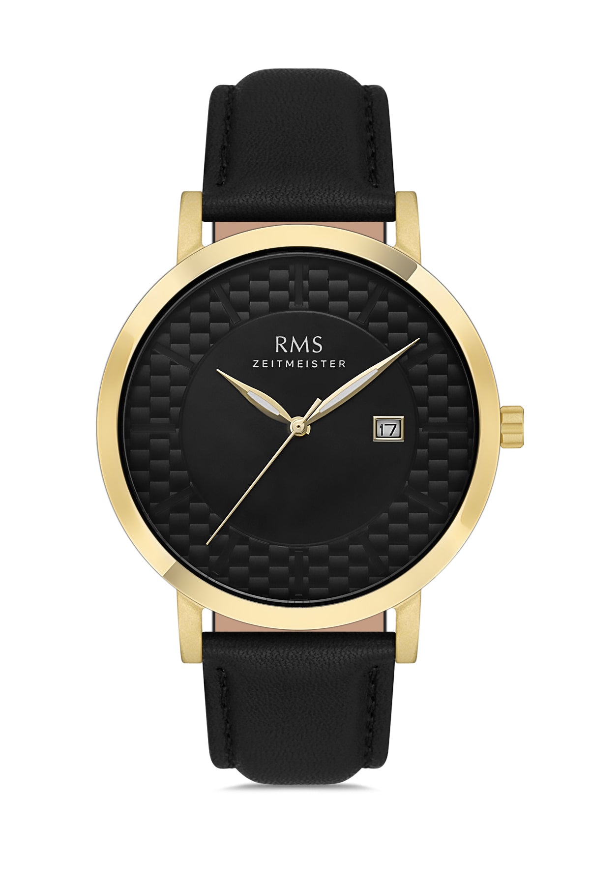 RMS Black Dial Yellow Coated Men's Watch