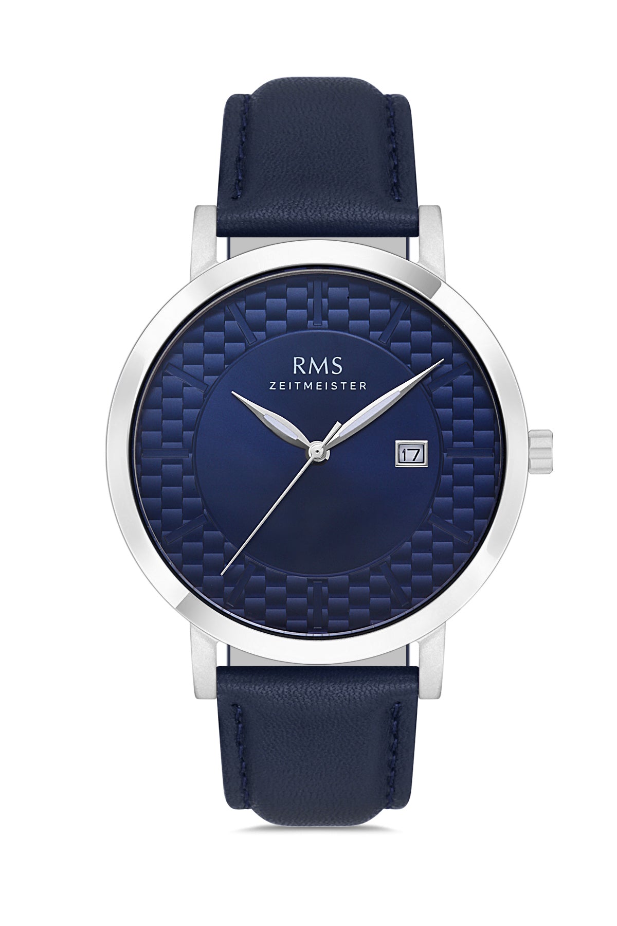 RMS Blue Dial Silver Coated Men's Watch