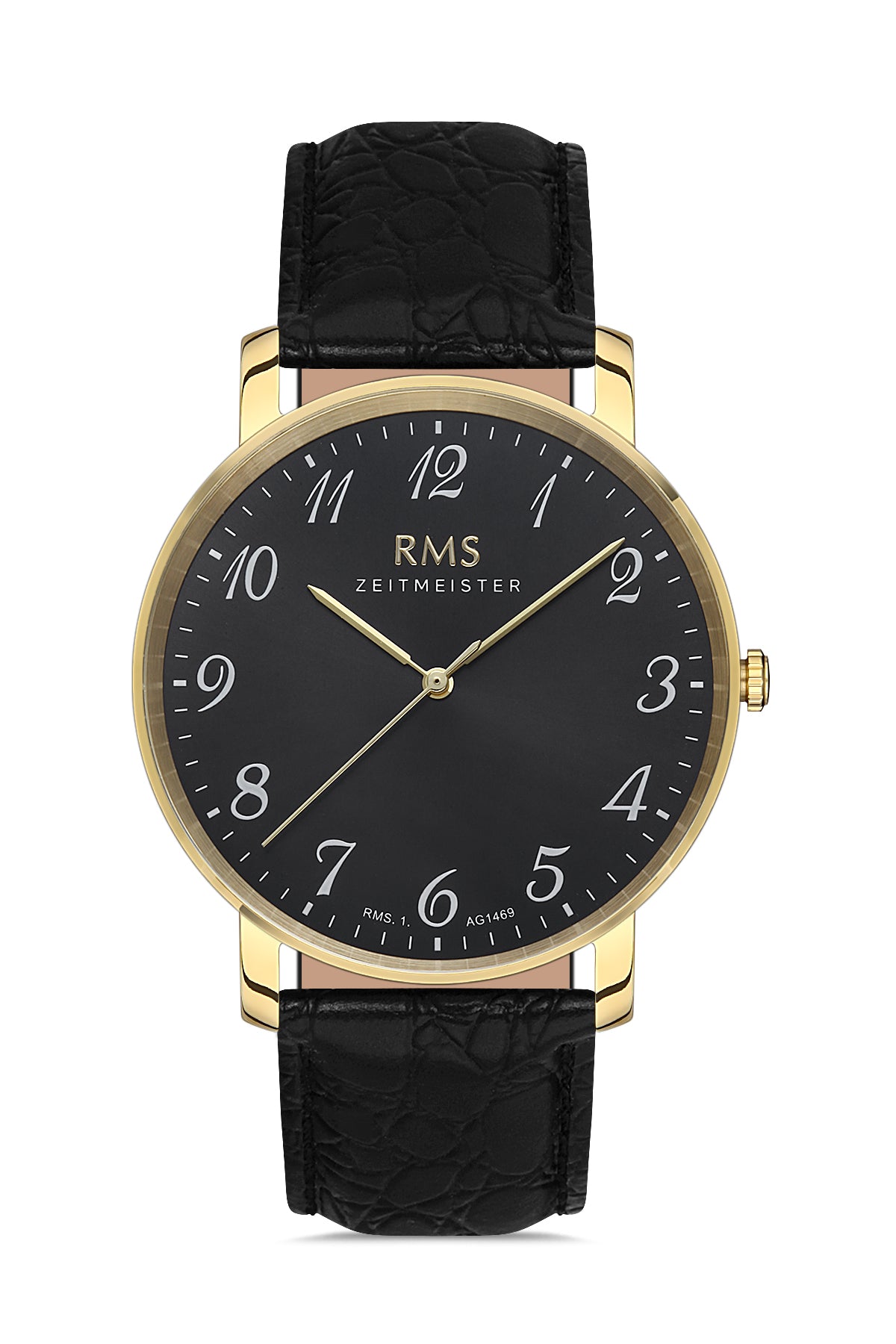 RMS Black Dial Yellow Coated Men's Watch