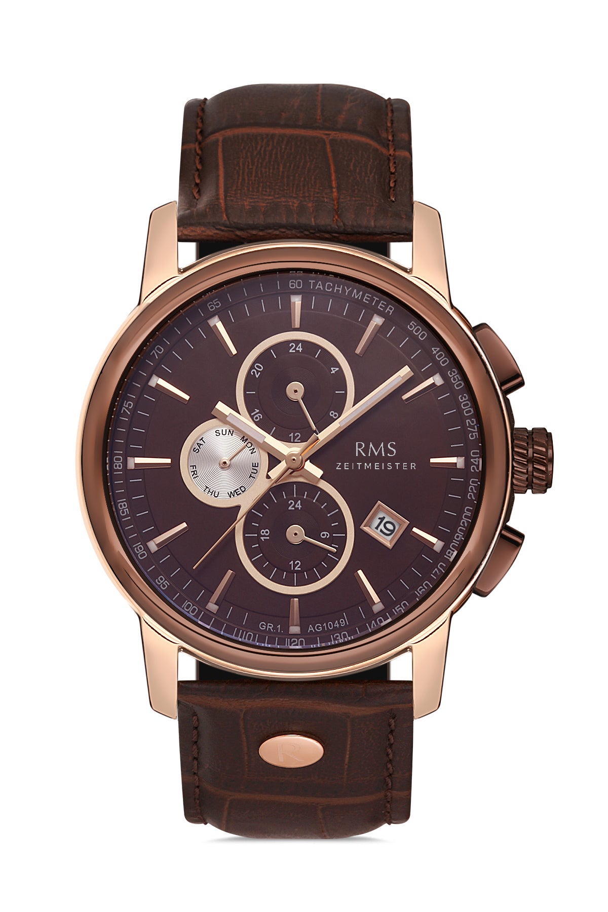 RMS ZEITMEISTER Men's Multifunctional Watch with Brown Dial