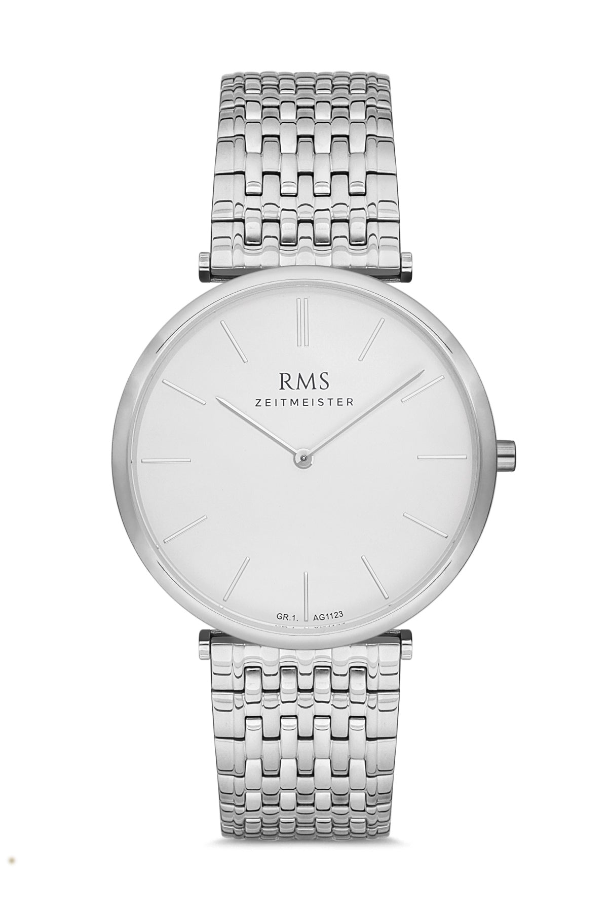 RMS SILVER DIAL SILVER PLATED MEN'S WATCH