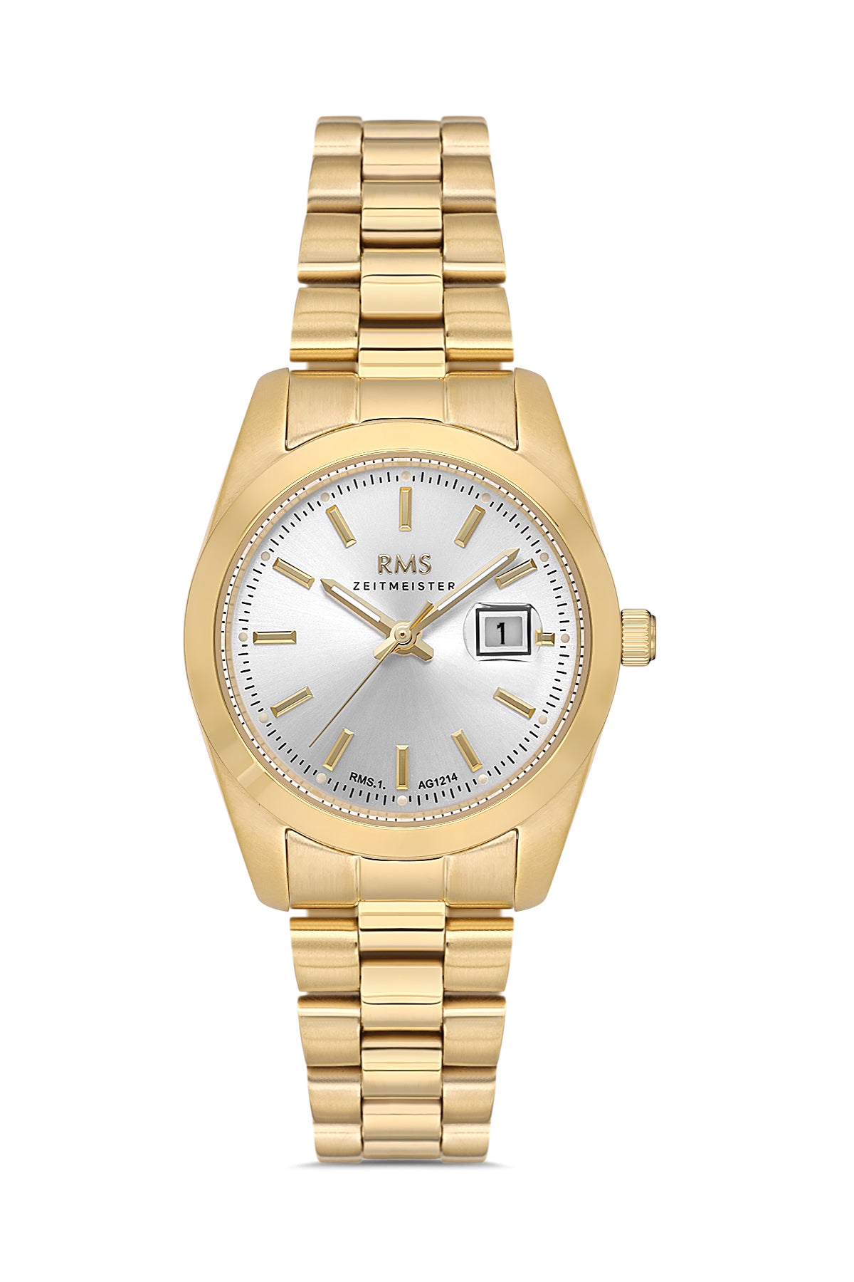 RMS ZEITMEISTER Women's Watch with Silver Dial, Yellow Coating, and Stainless Steel Strap