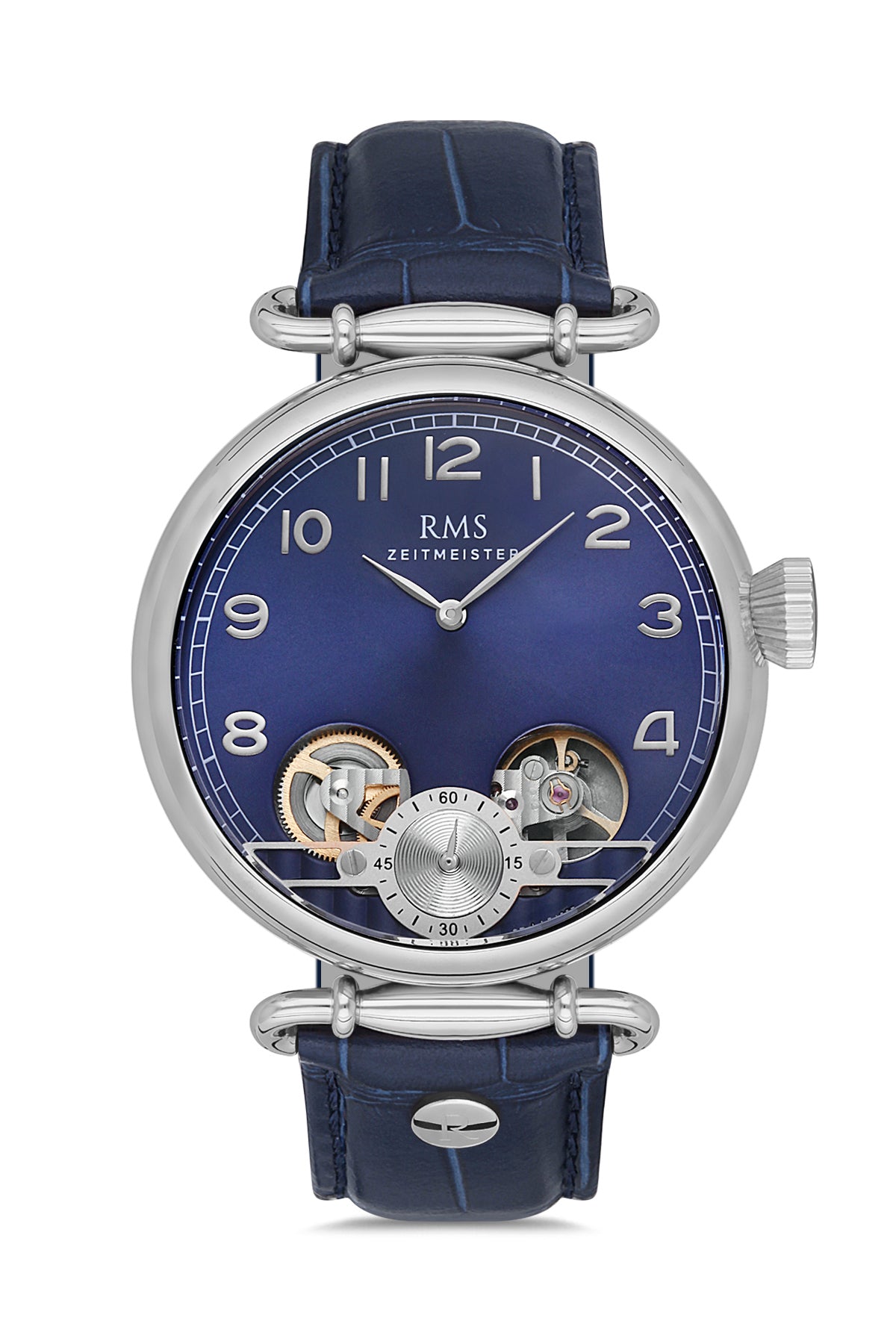 RMS BLUE DIAL SILVER PLATED MEN'S WATCH