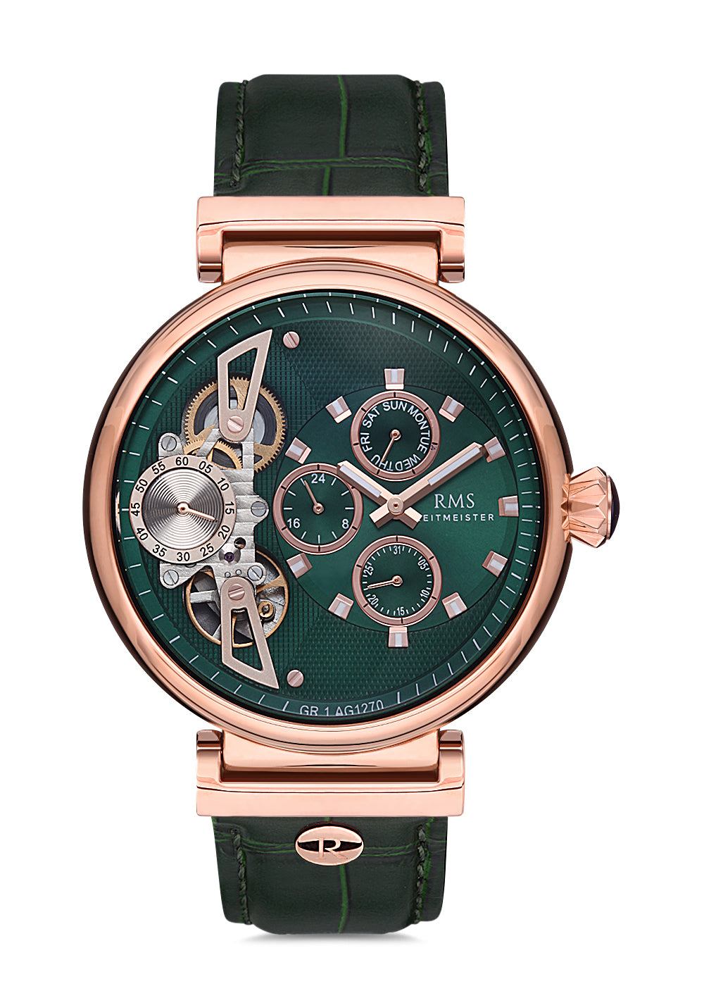 RMS GREEN DIAL ROSE PLATED MEN'S WATCH