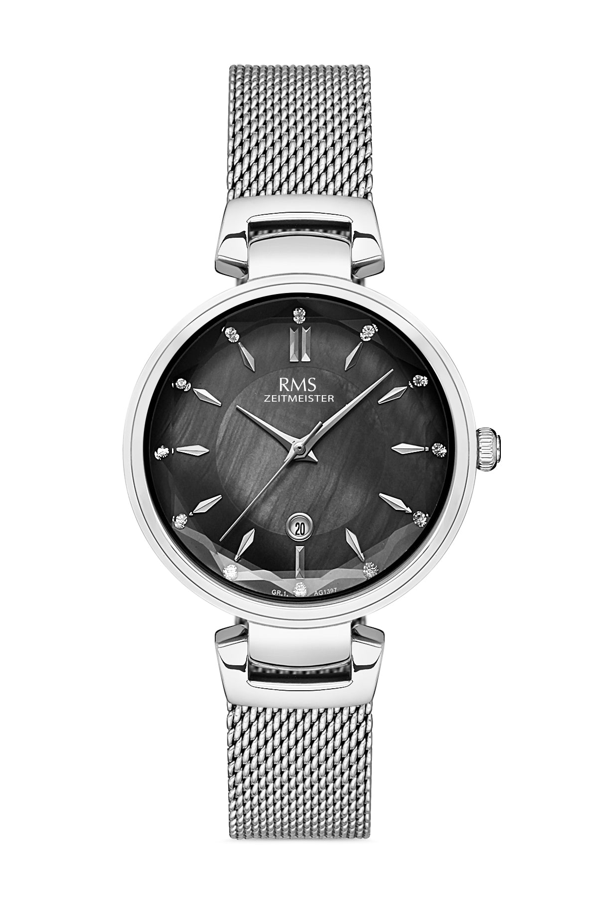 RMS Gray Dial Silver Coated Women's Watch