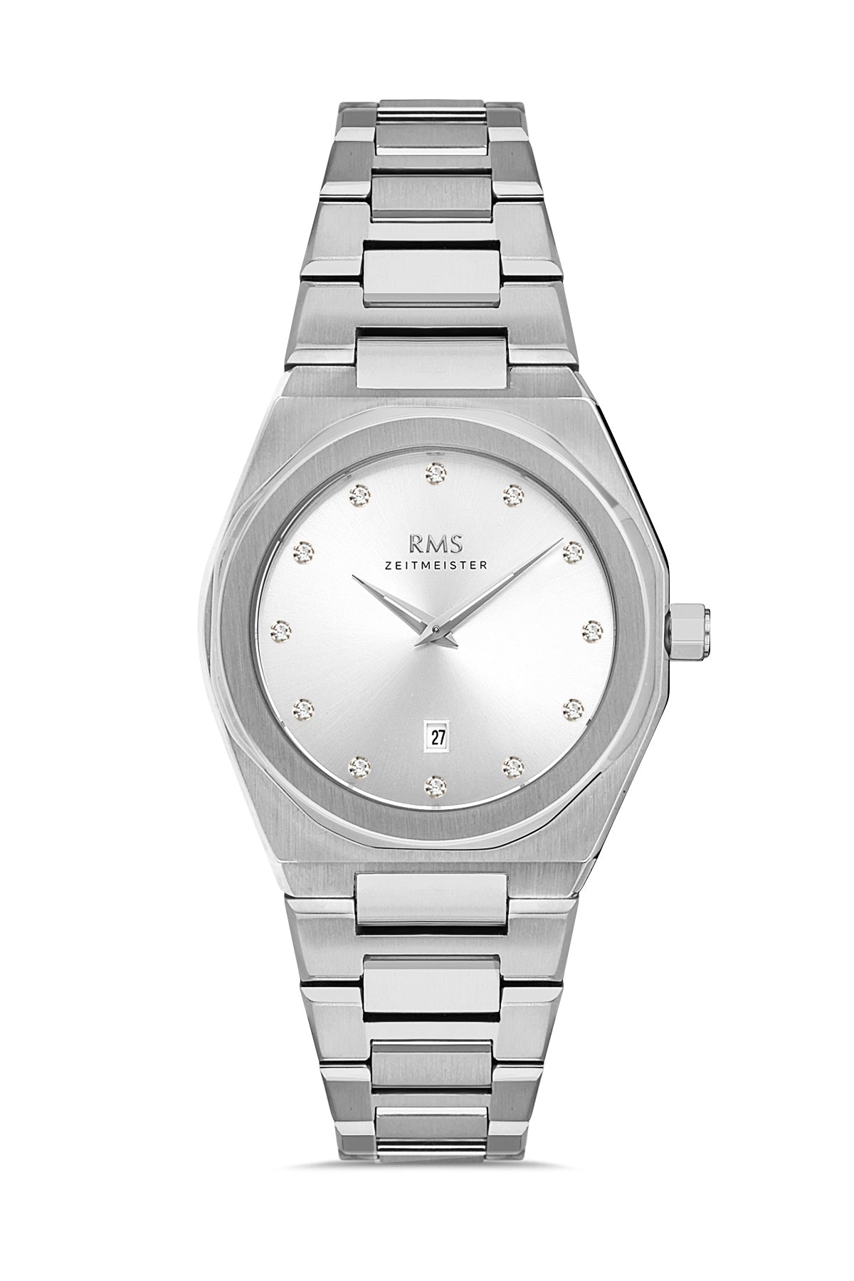 RMS Silver Dial Silver Coated Women's Wristwatch