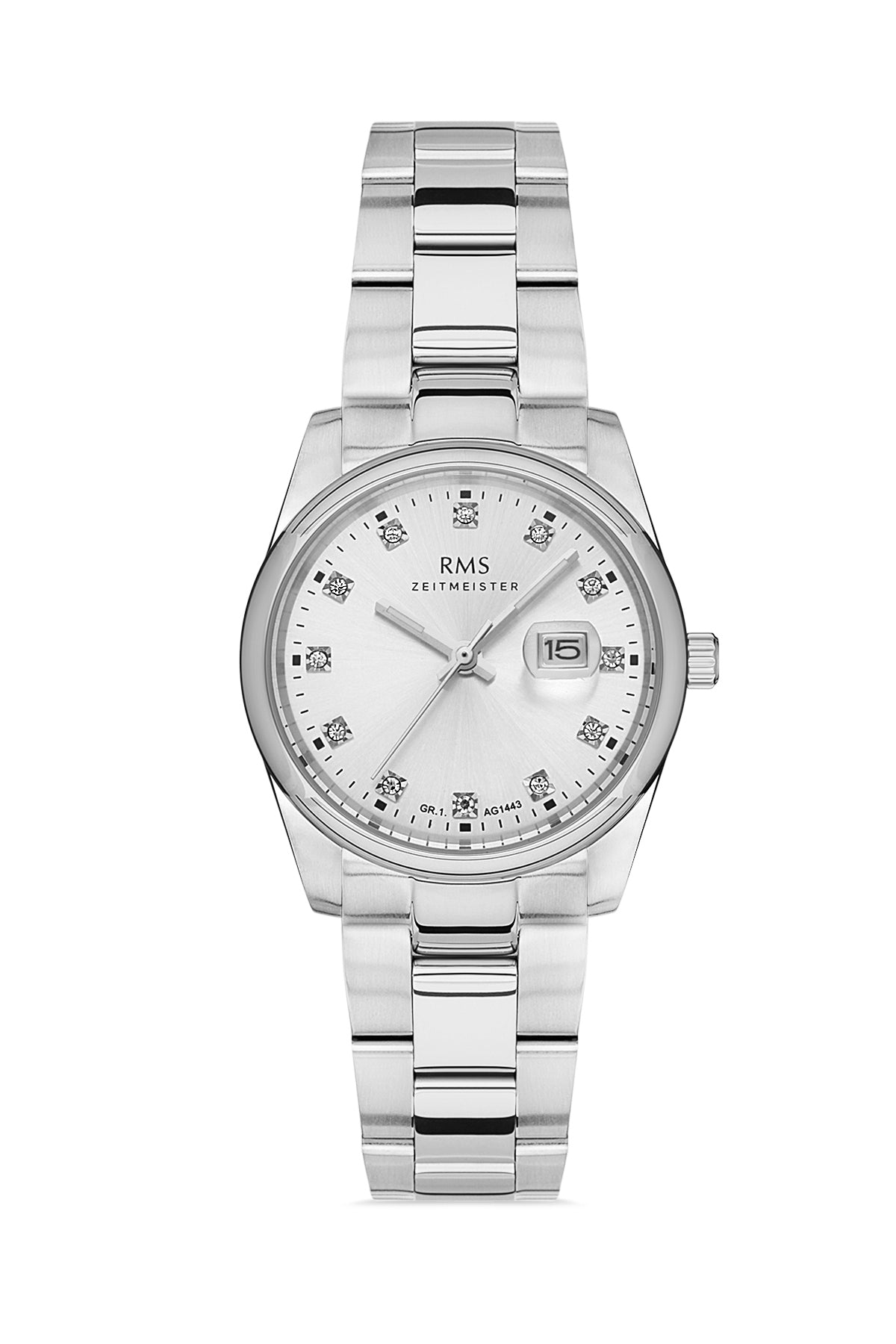 RMS Silver Dial Silver Coated Women's Wristwatch