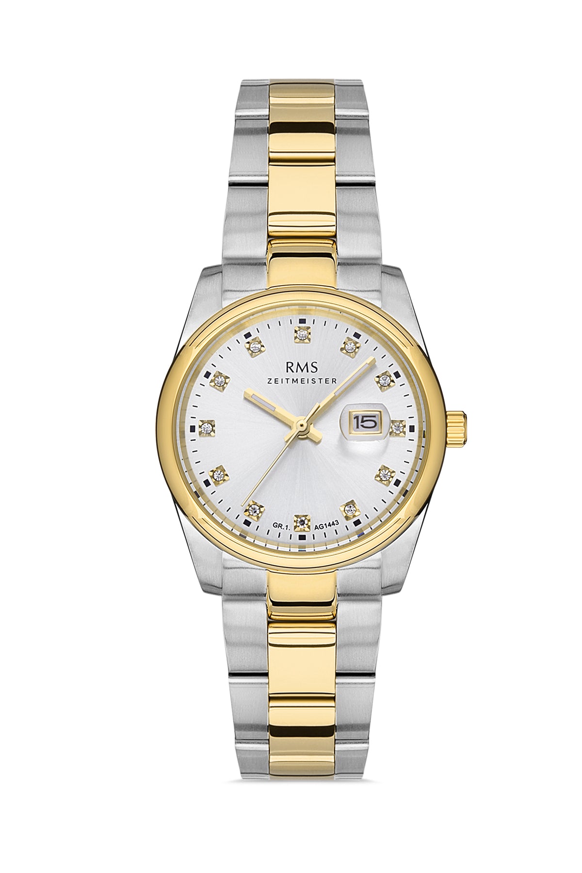 RMS Silver Dial Yellow White Coated Women's Wristwatch