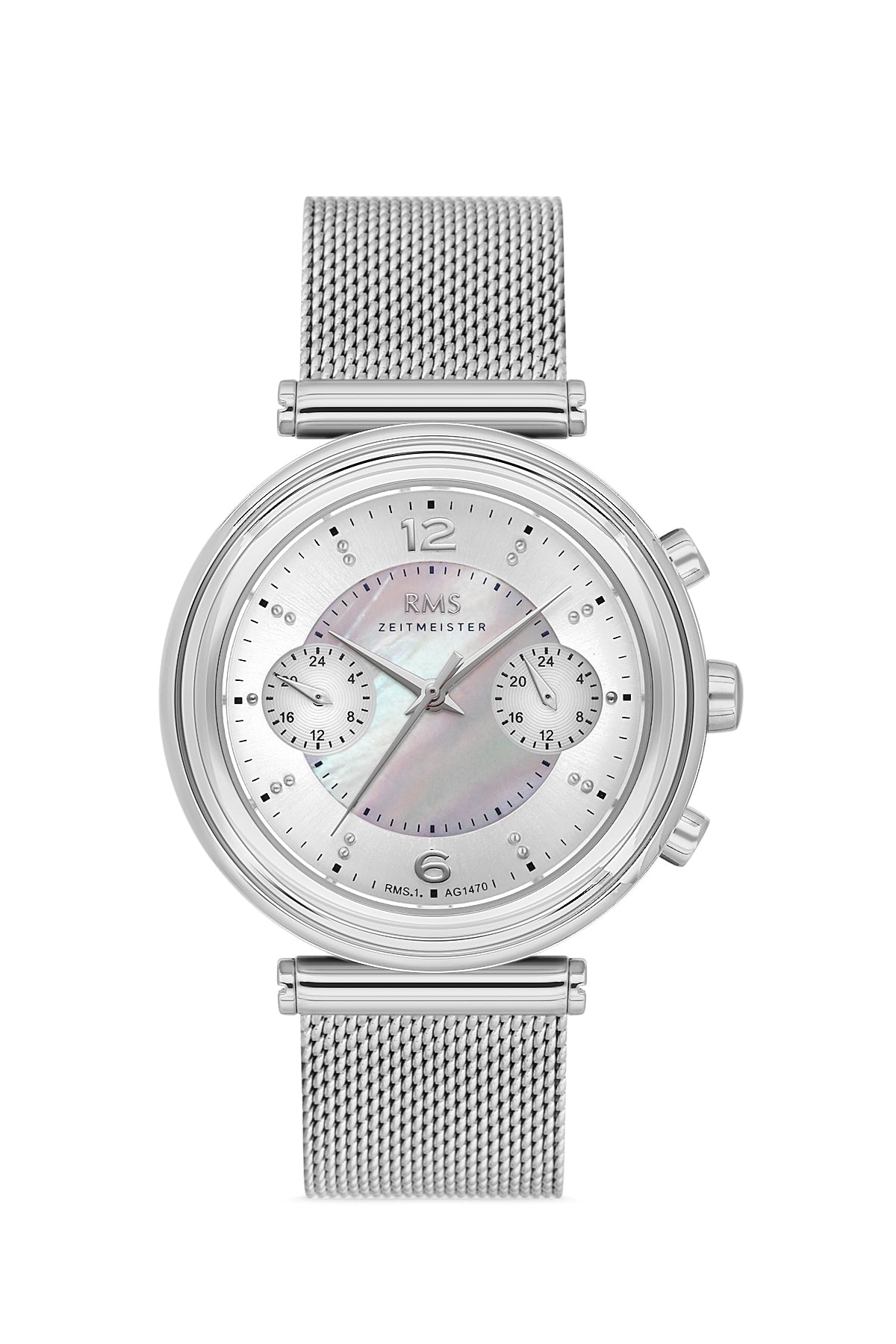 RMS Silver Dial Silver Coated Women's Wristwatch