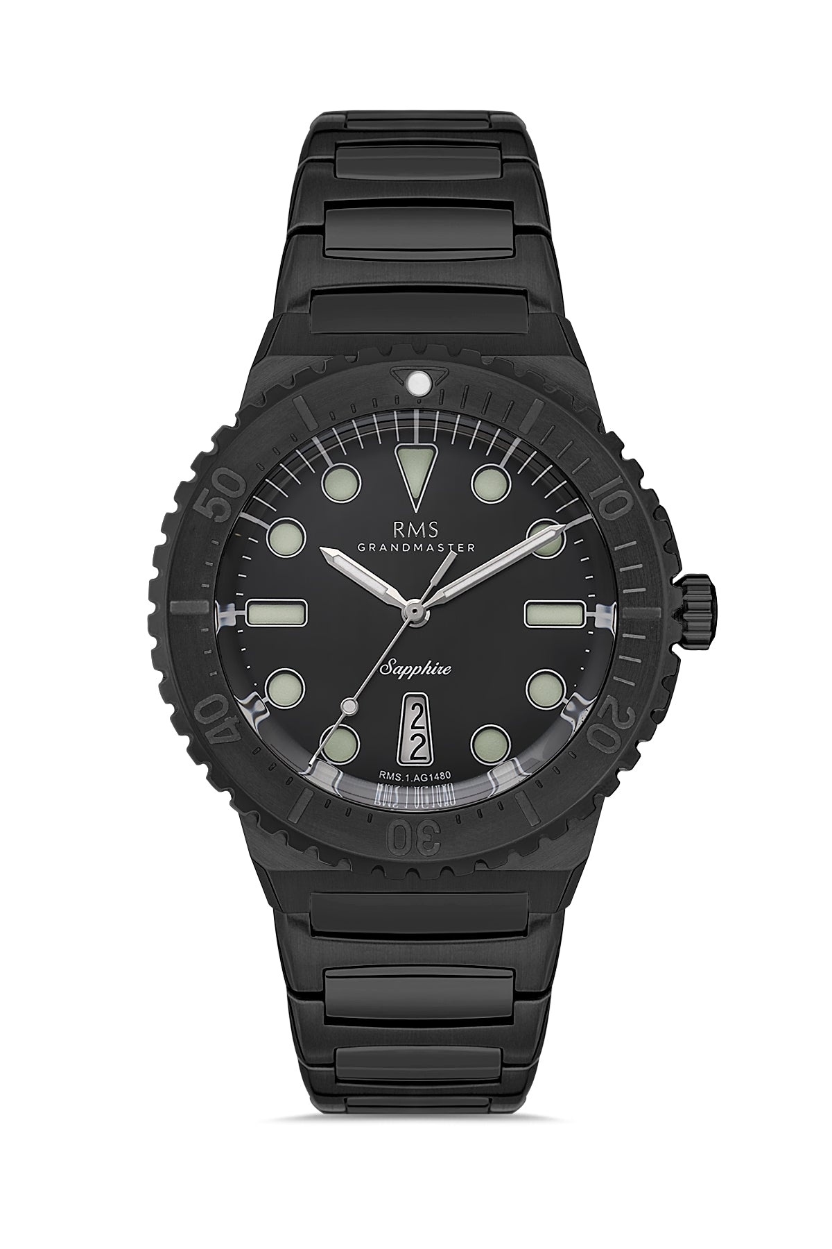 RMS Black Dial Black Plated Men's Watch