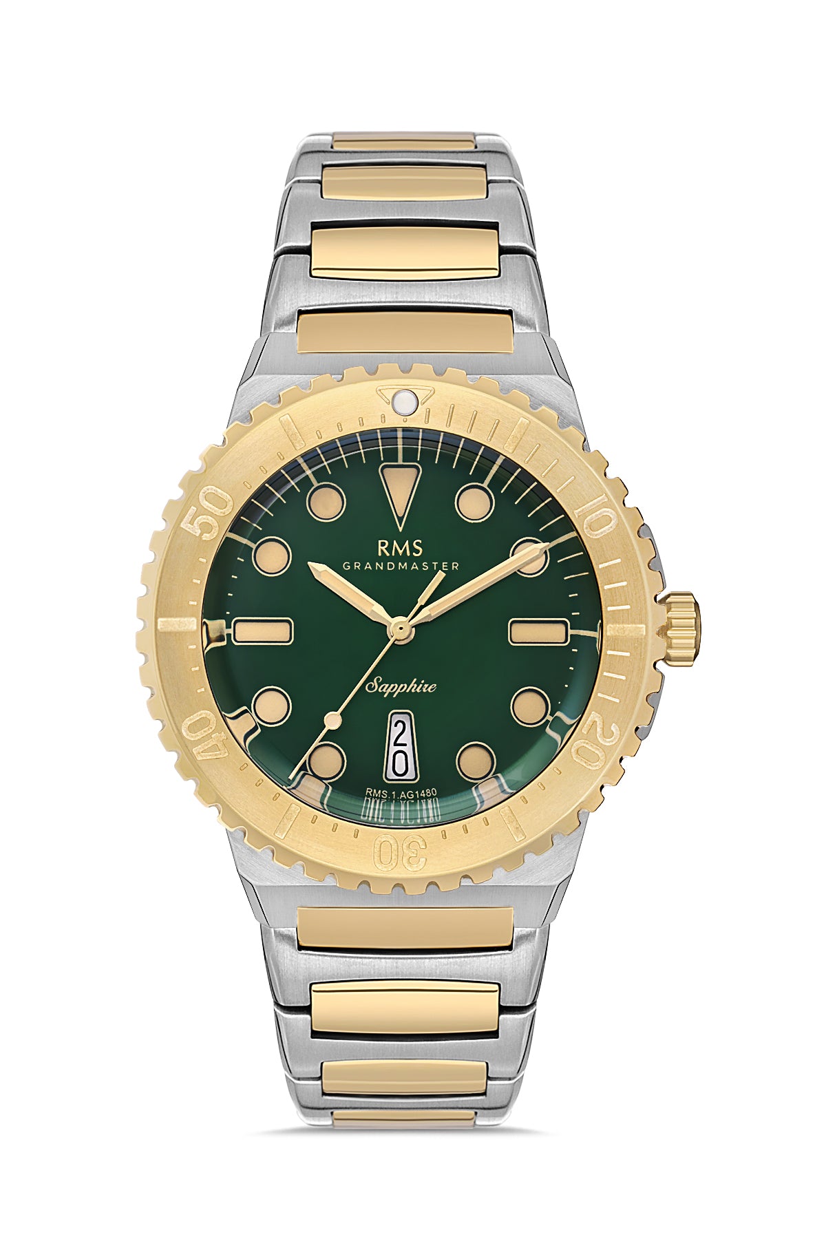 RMS Green Dial Yellow White Plated Men's Watch