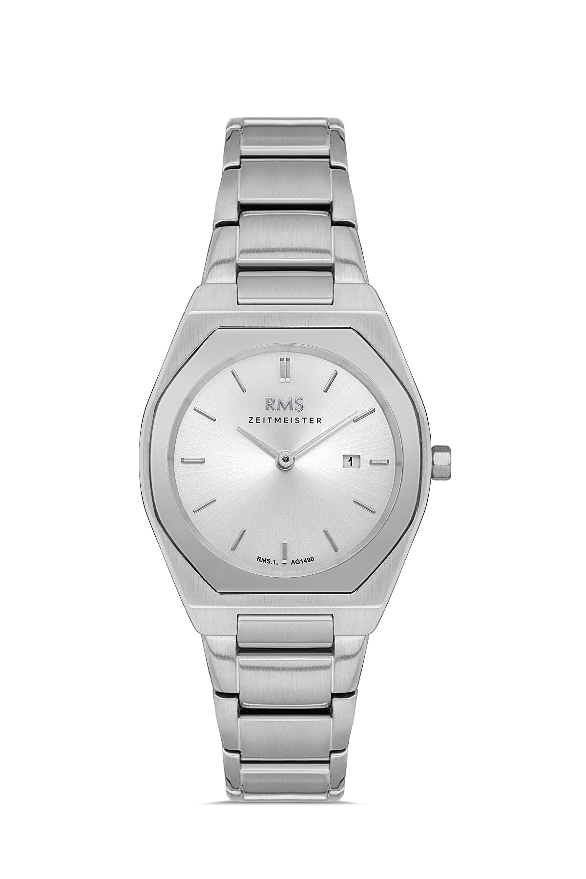 RMS Silver Dial Silver Coated Women's Watch