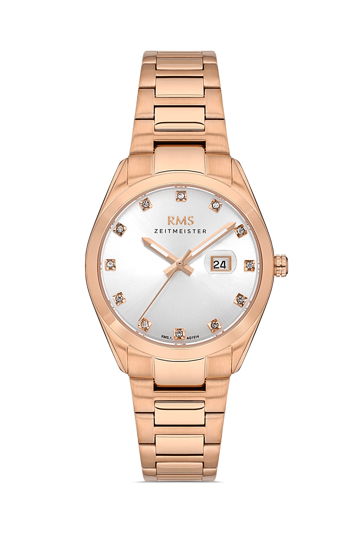 RMS Women's Watch with a Silver Dial and Rose Plating