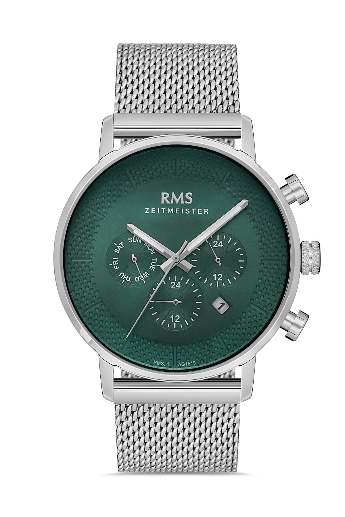 RMS Green Dial Silver-Plated Men's Watch