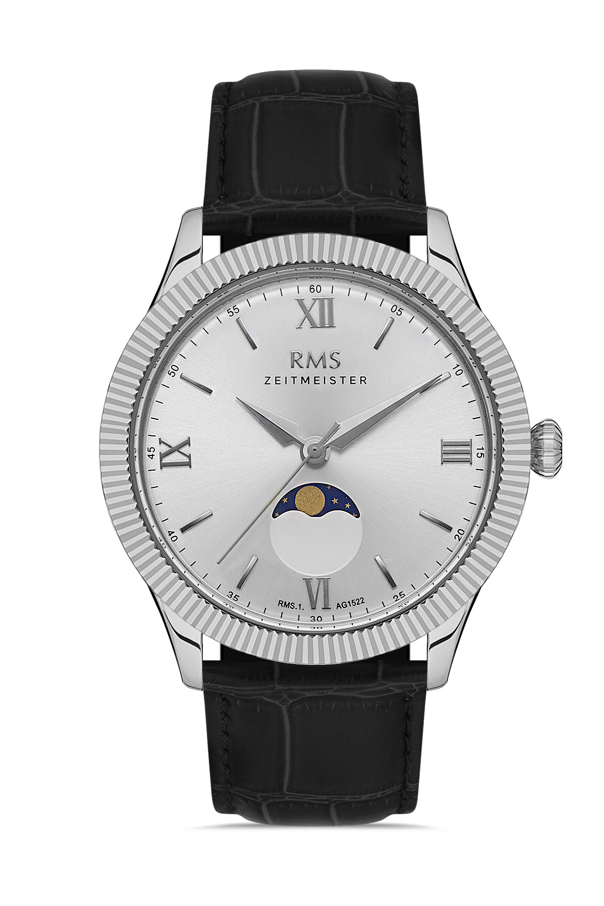 RMS Silver Dial Silver-Plated Men's Watch