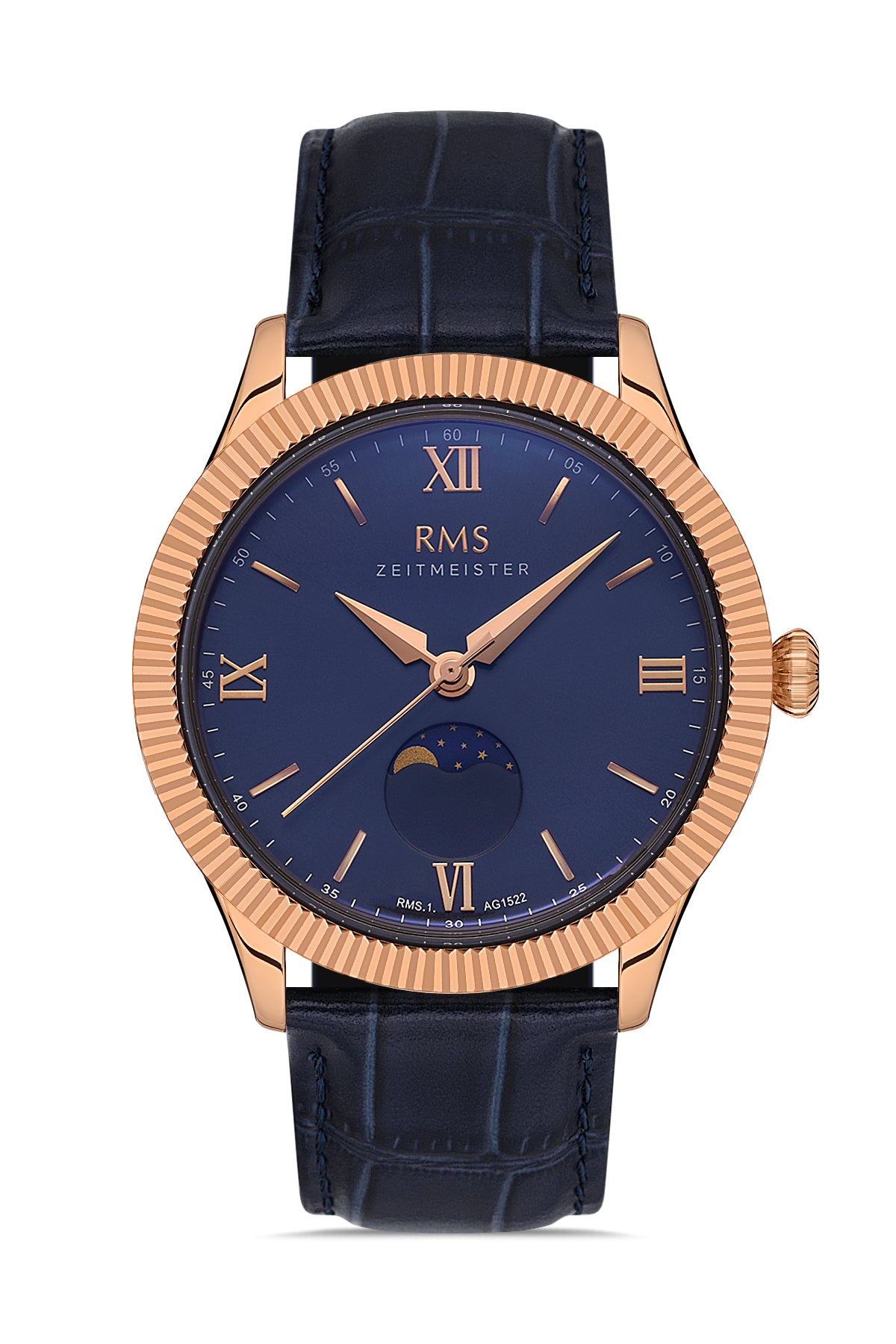 RMS Blue Dial Rose Blue-Plated Men's Watch