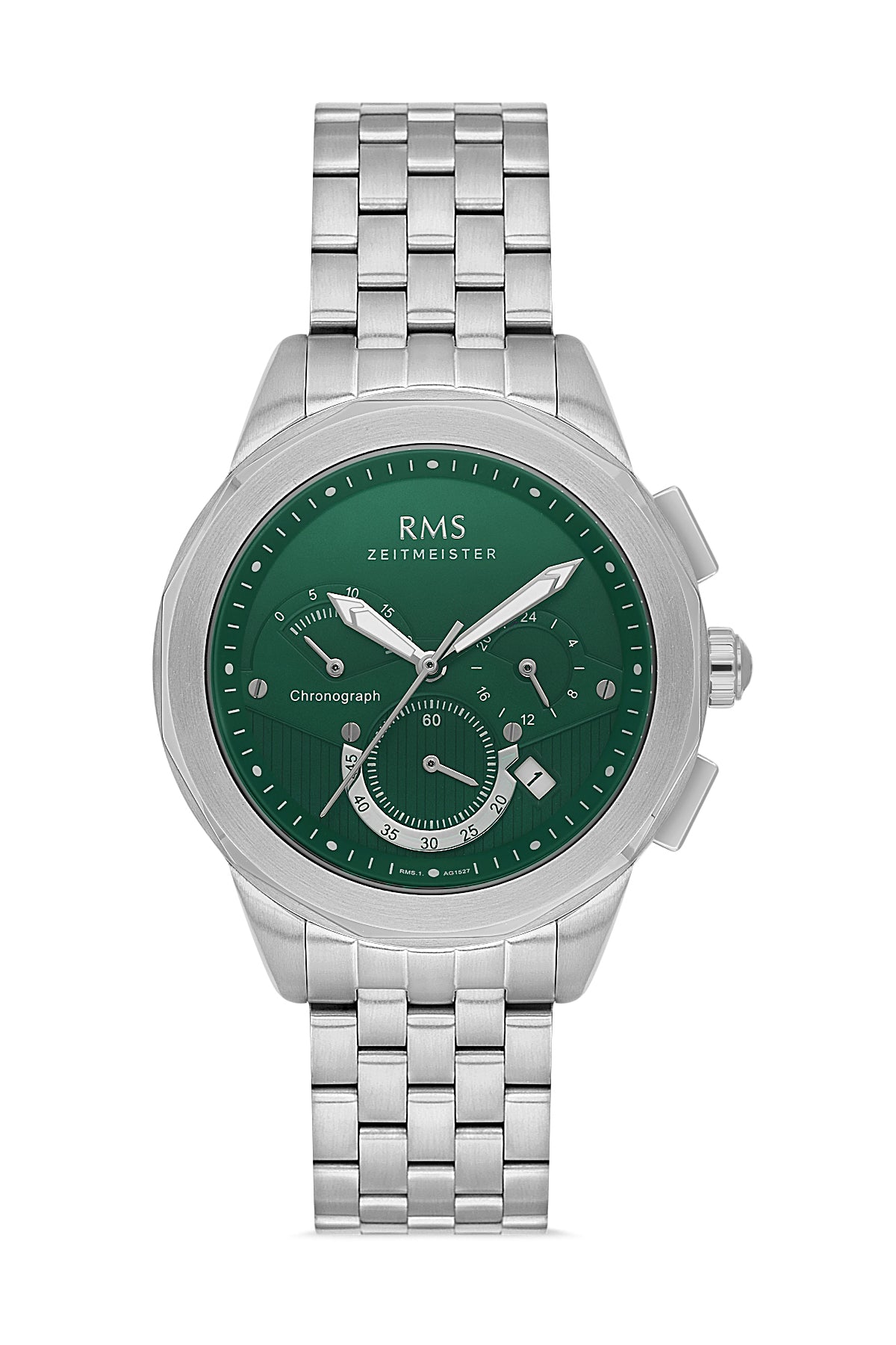 RMS Men's Watch with a Green Dial and Silver Plating