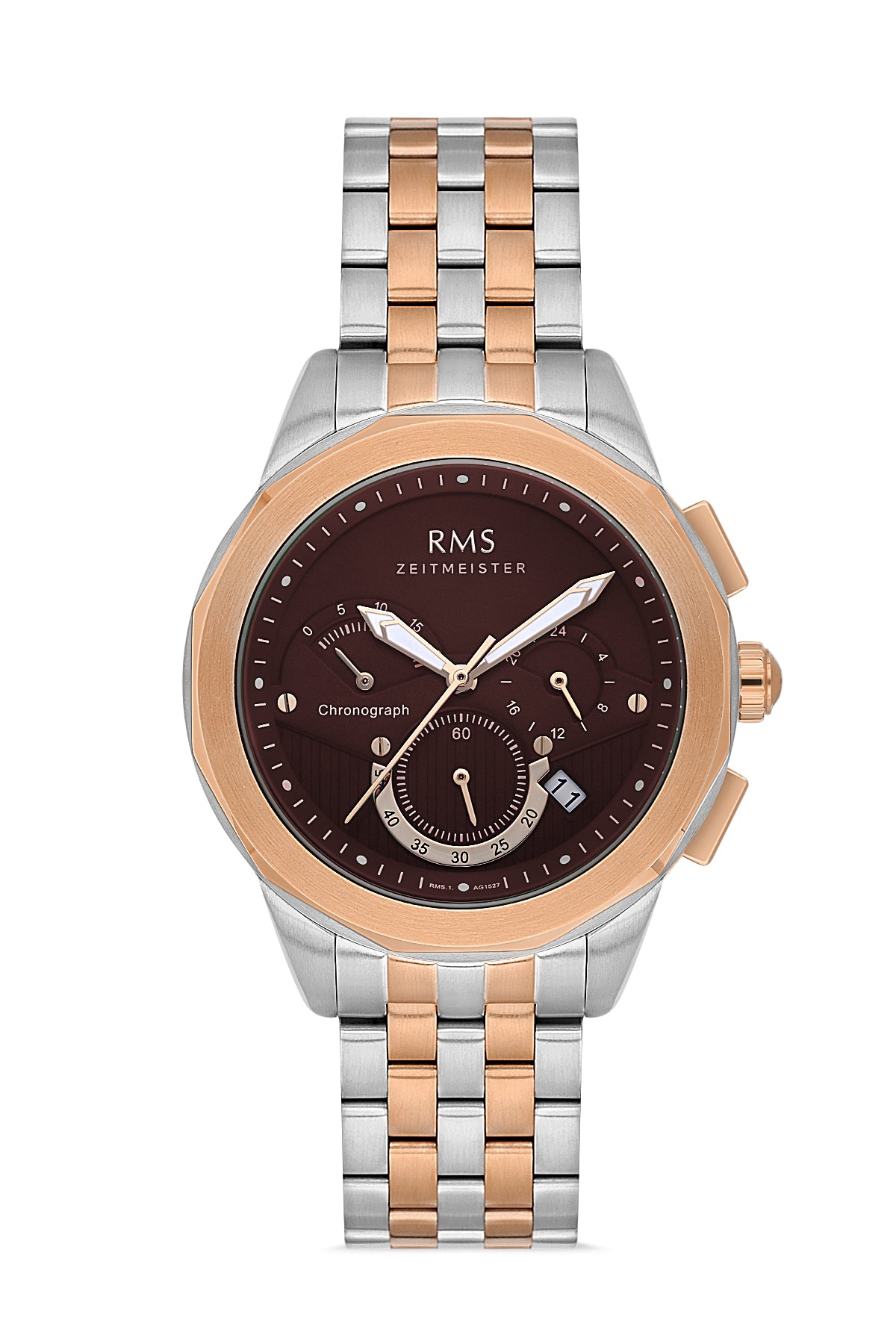 RMS Men's Watch with a Brown Dial and Rose White Plating