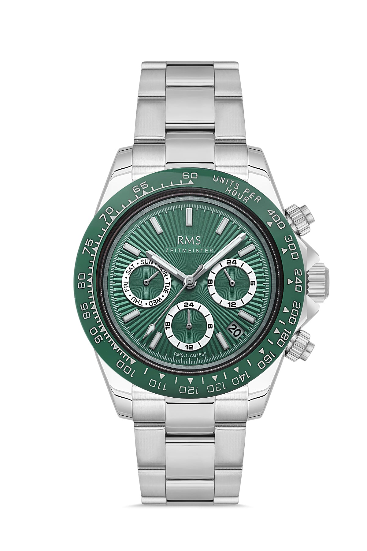 RMS Green Dial Silver Coated Men's Watch