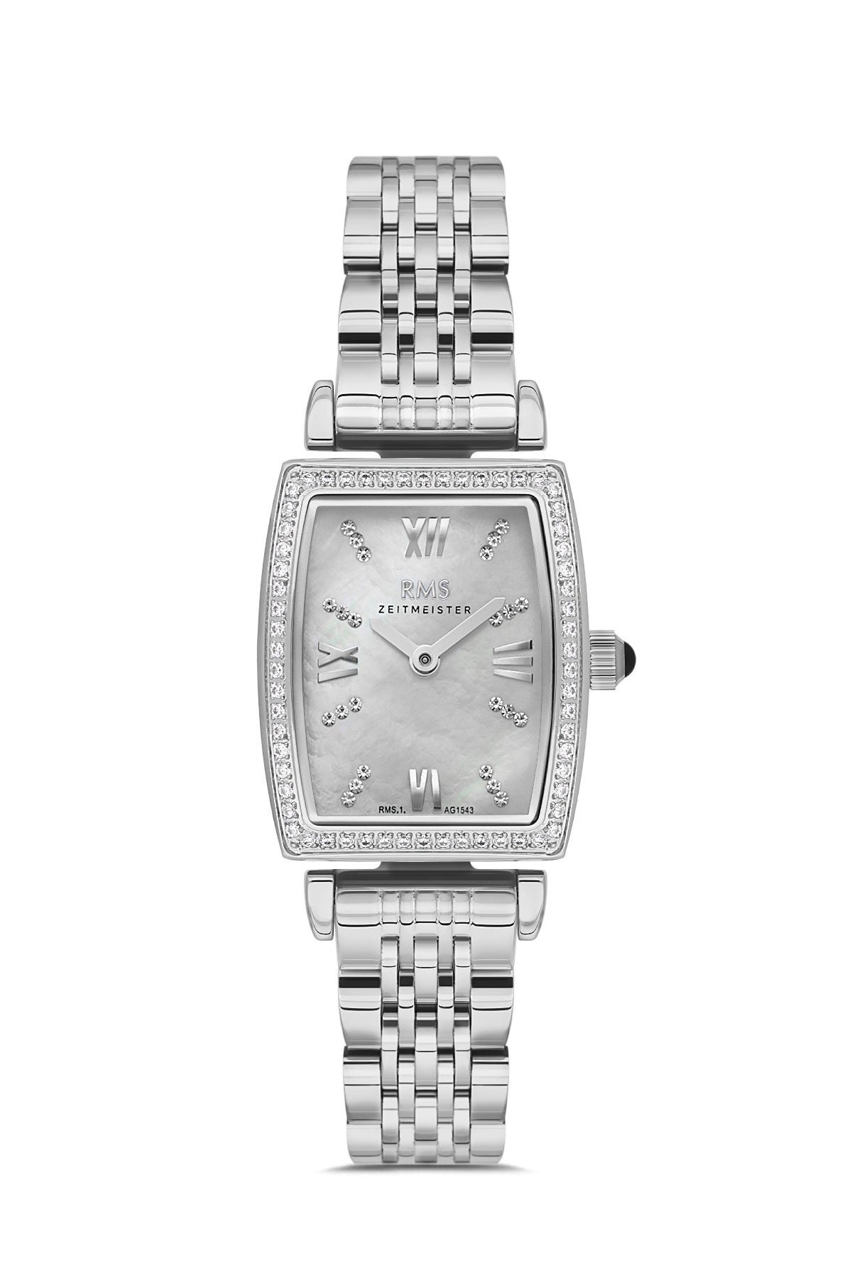 RMS Silver Dial Silver-Plated Women's Wristwatch