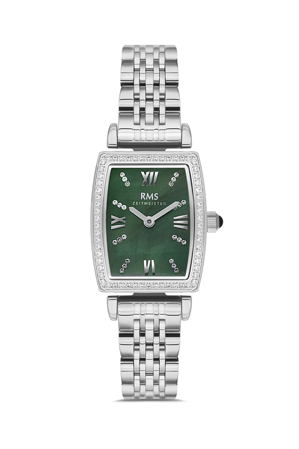 RMS Green Dial Silver-Plated Women's Wristwatch