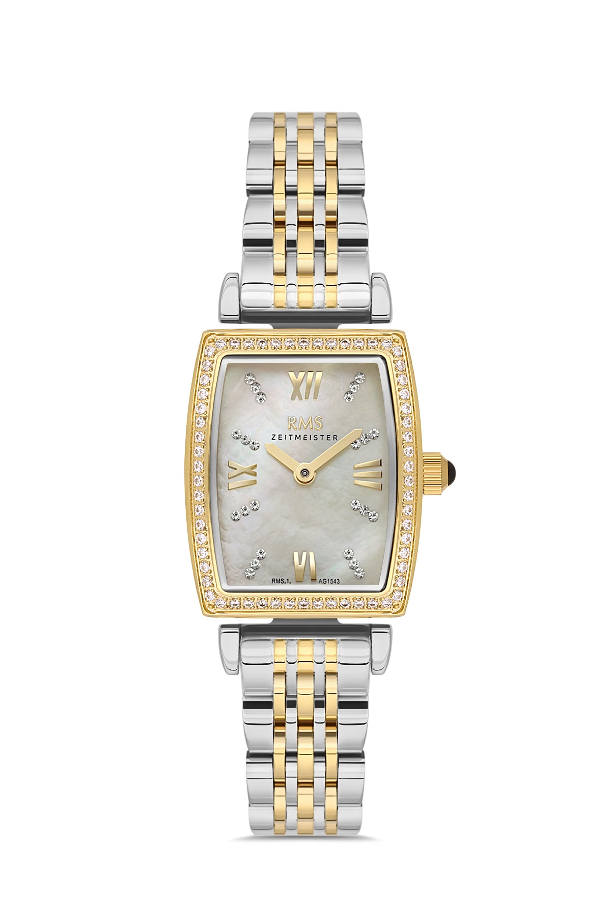 RMS Silver Dial Yellow-White-Plated Women's Wristwatch