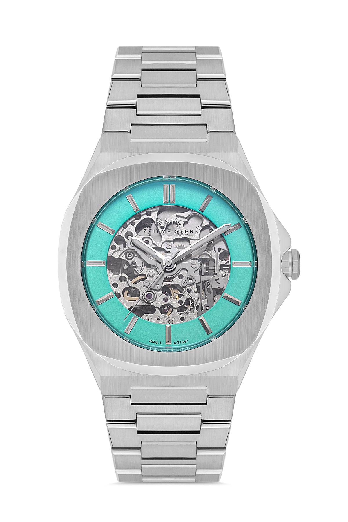 RMS TURQUOISE DIAL SILVER PLATED MEN'S WATCH