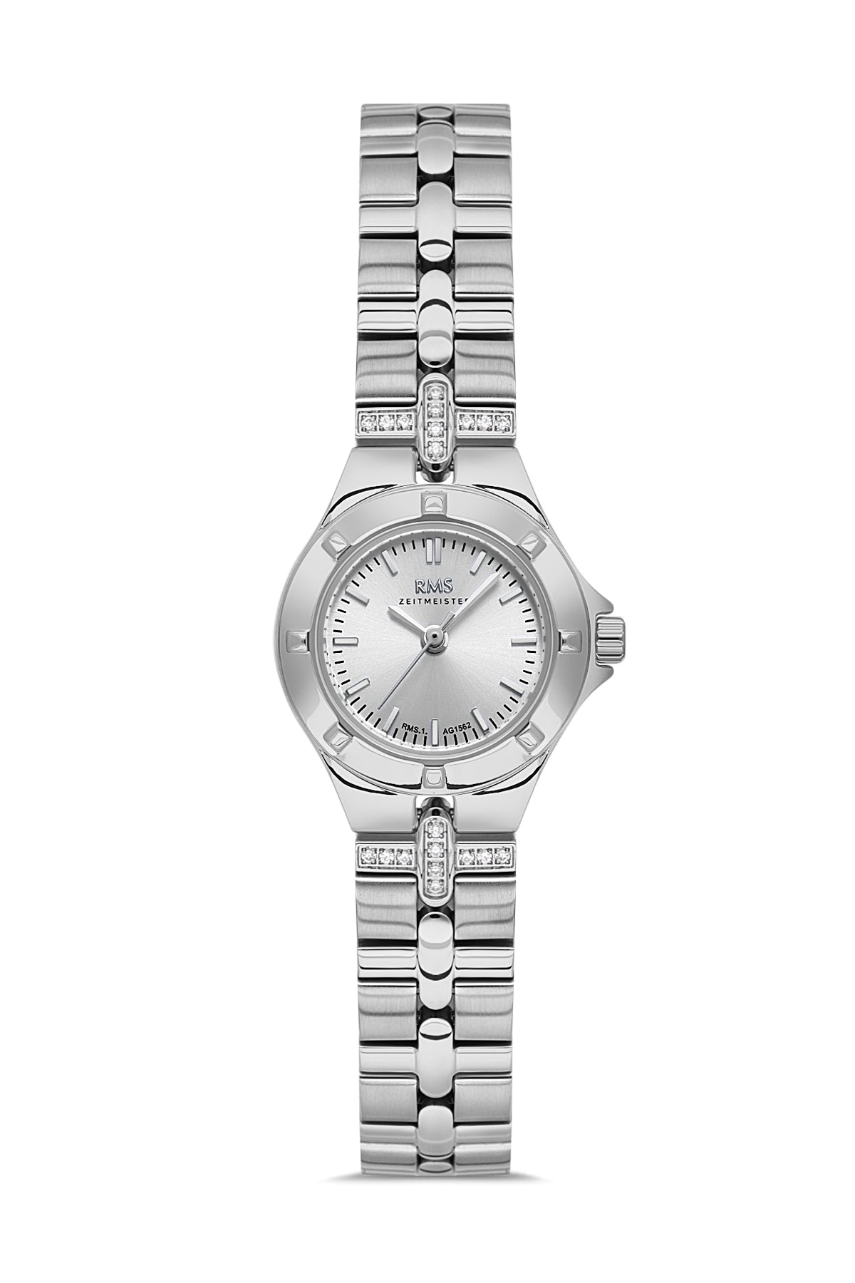 RMS Silver Dial Silver Coated Women's Wristwatch