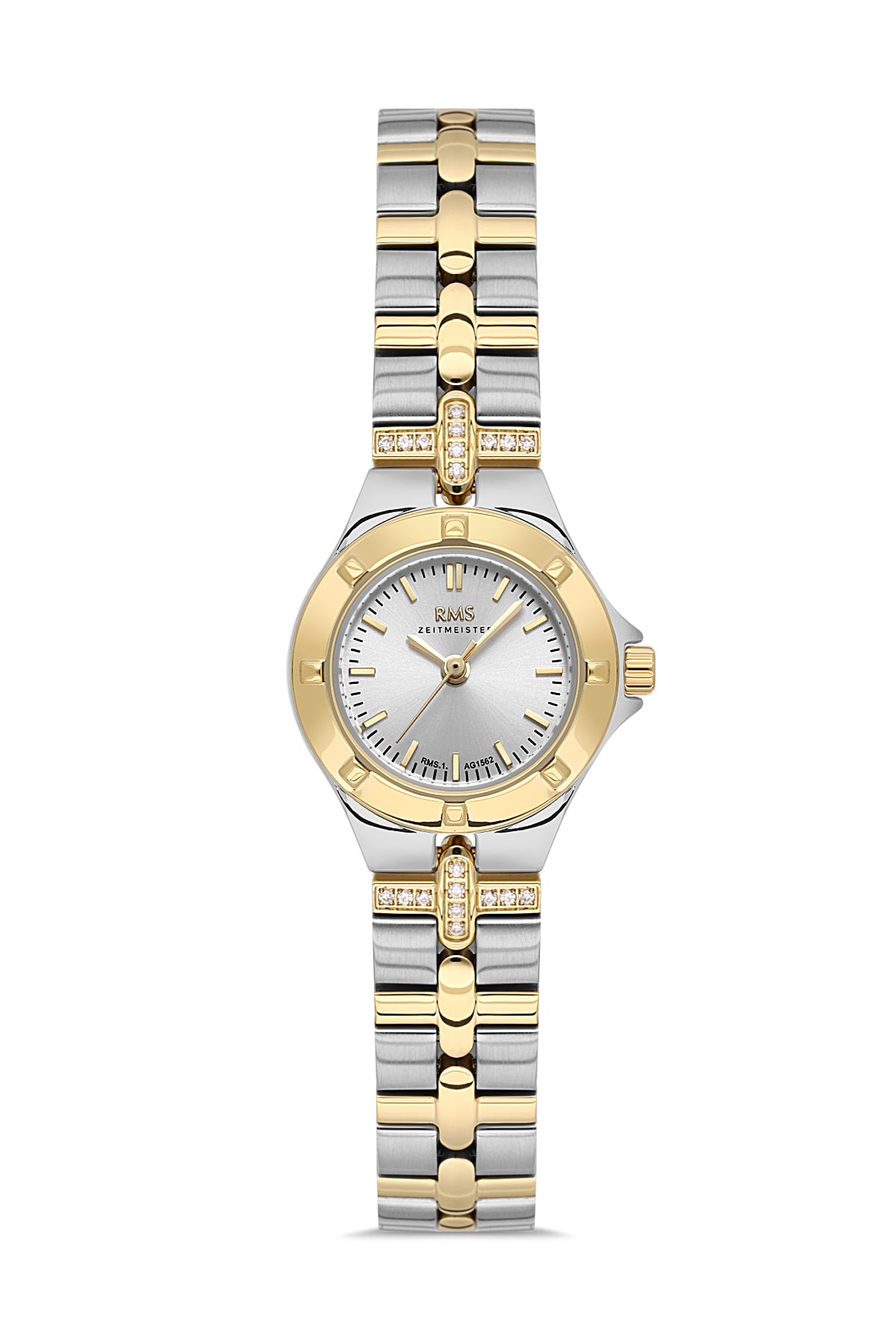 RMS Silver Dial Yellow-White Coated Women's Wristwatch