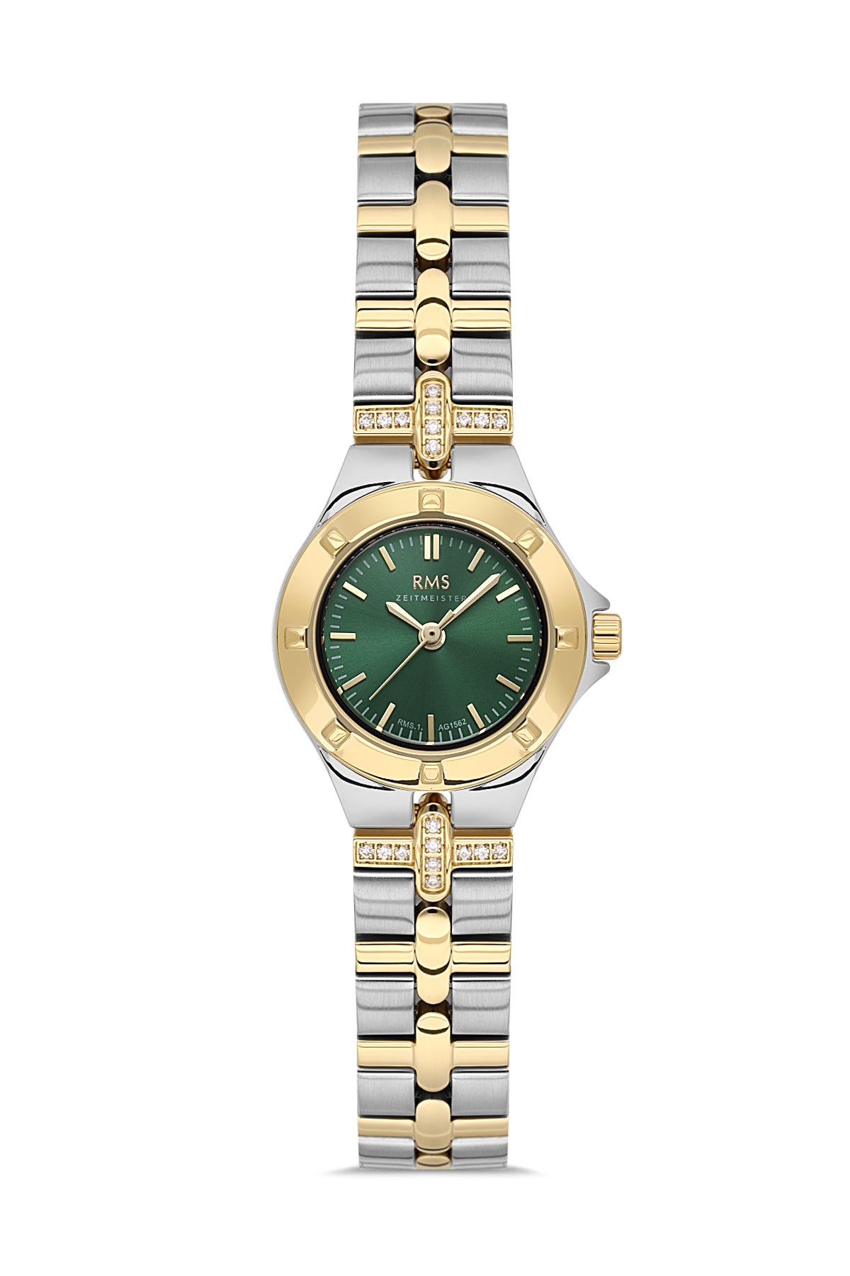 RMS Green Dial Yellow-White Coated Women's Wristwatch