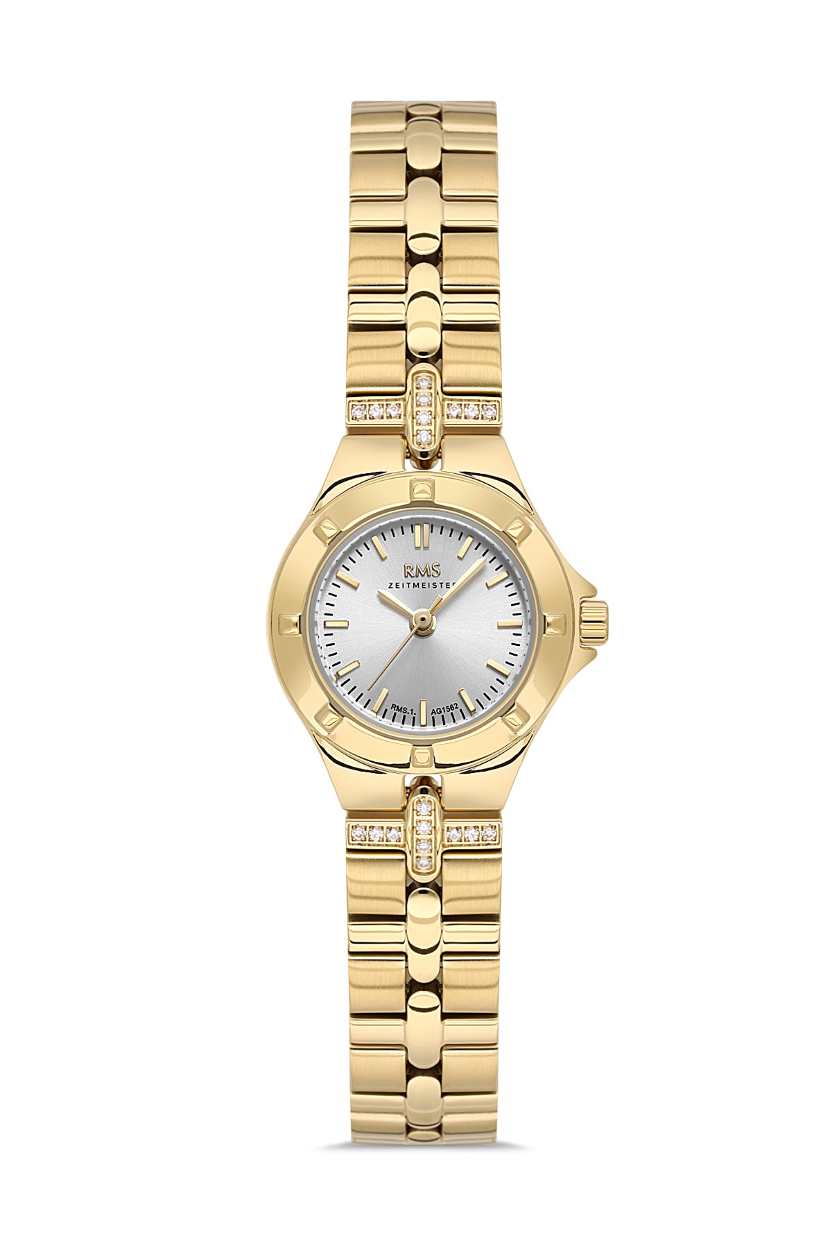 RMS Silver Dial Yellow Coated Women's Wristwatch