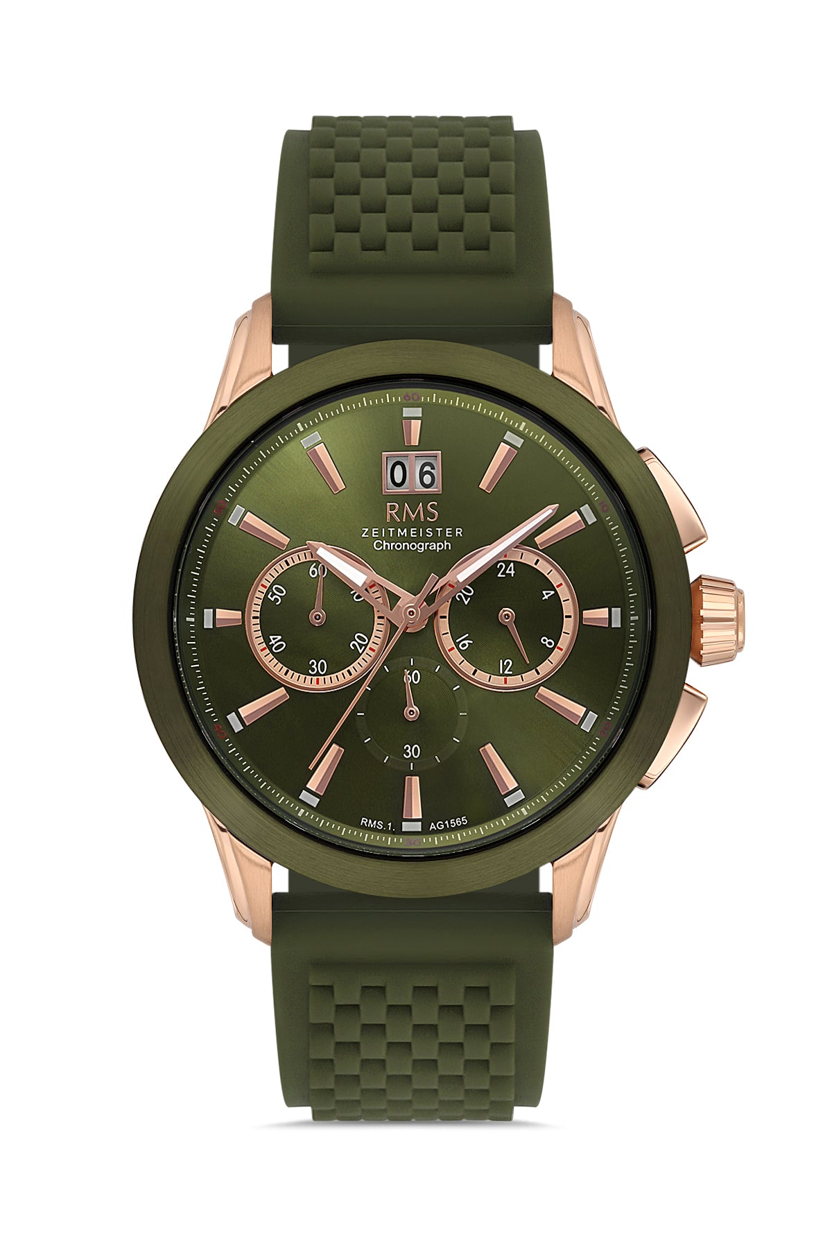 RMS Green Dial Rose-Plated Men's Wristwatch