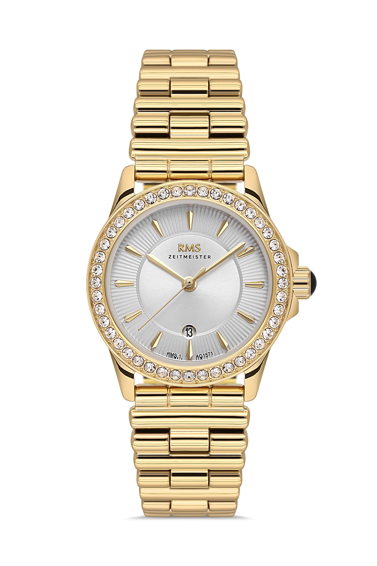 RMS Silver Dial Yellow-Plated Women's Wristwatch