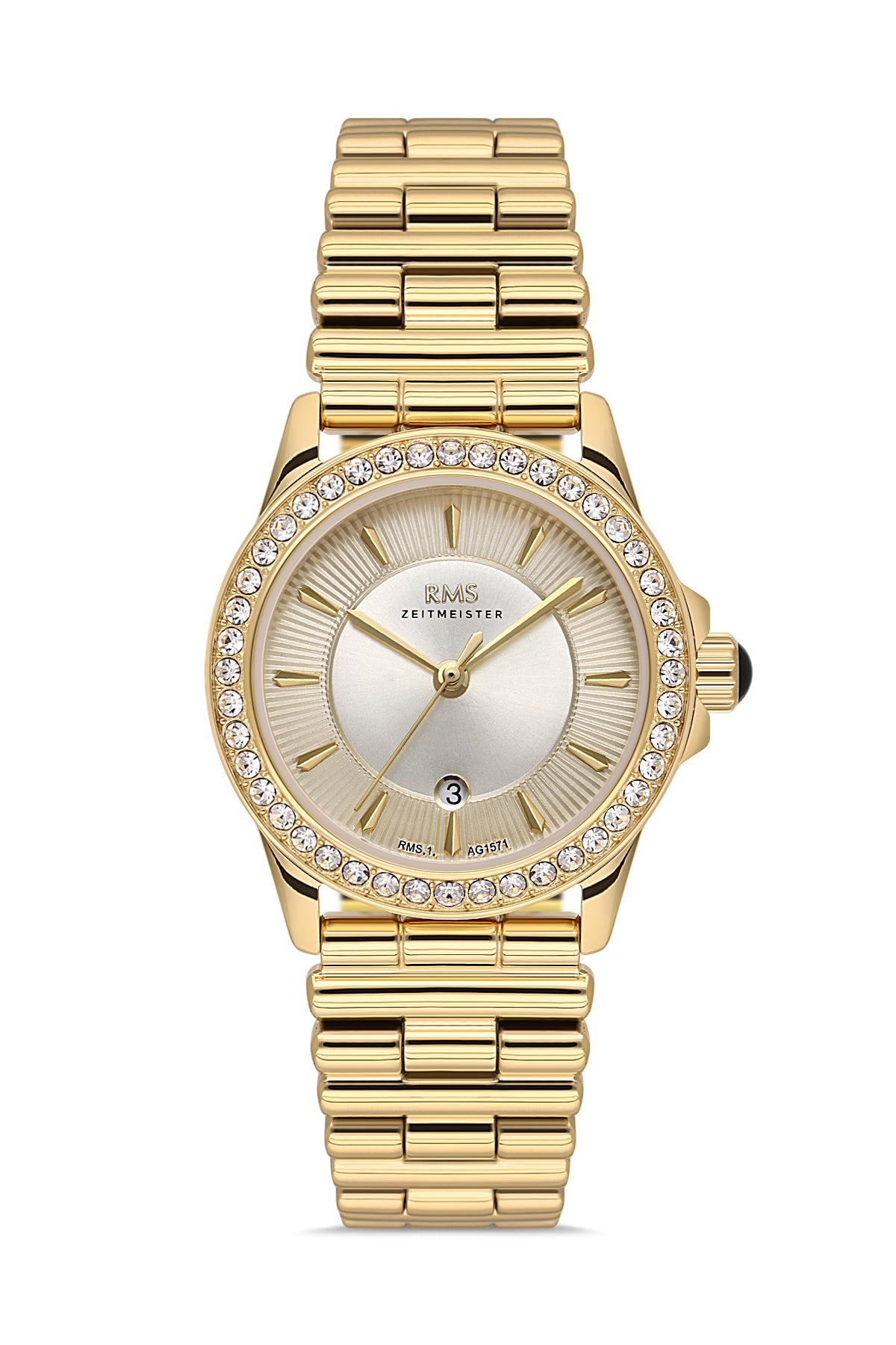 RMS Yellow Dial Yellow-Plated Women's Wristwatch