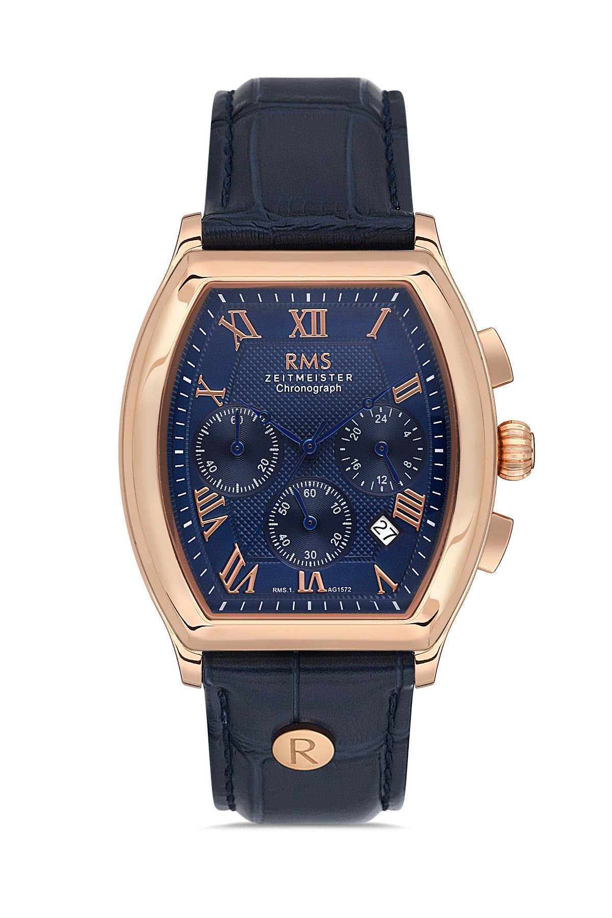 RMS Blue Dial Rose Coated Men's Watch