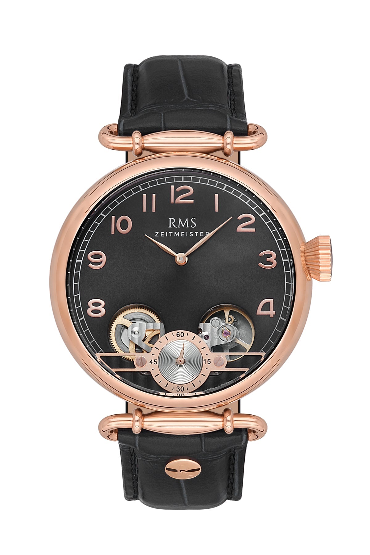 RMS BLACK DIAL ROSE PLATED MEN'S WATCH - RMS.1.AG1267.05