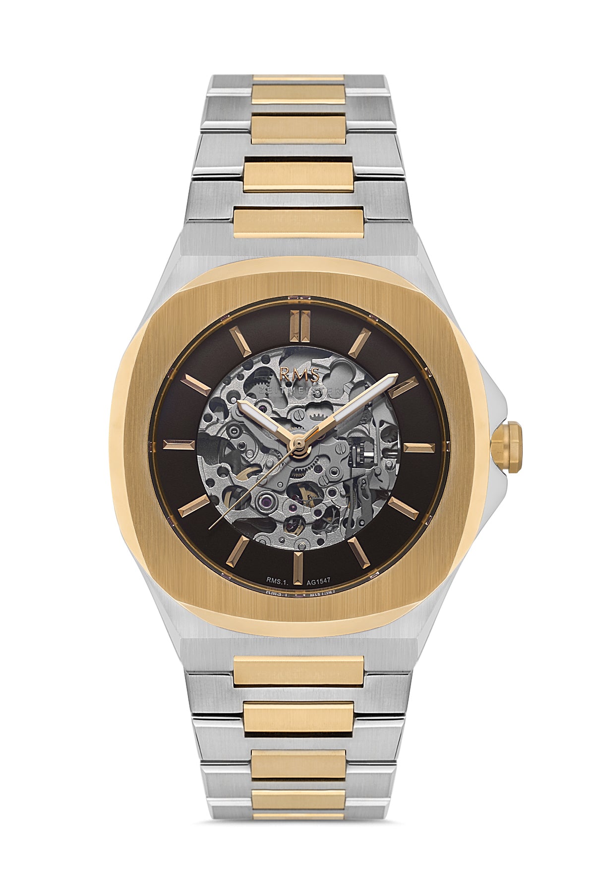 RMS Black Dial Yellow White Coated Men's Watch - RMS.1.AG1547.08