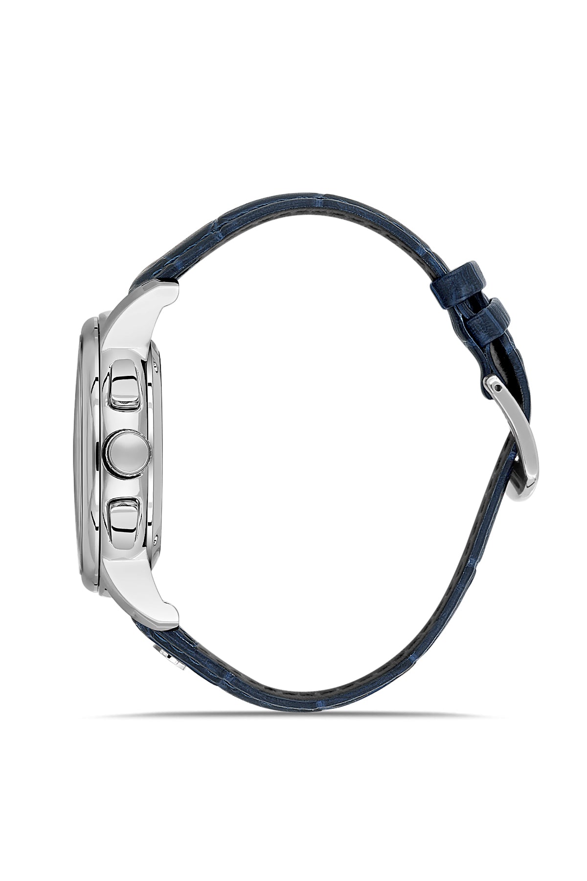 RMS Zeitmeister Blue Dial Silver Plated Men's Watch - Blue Genuine Leather Strap - RMS.1.AG1049.04