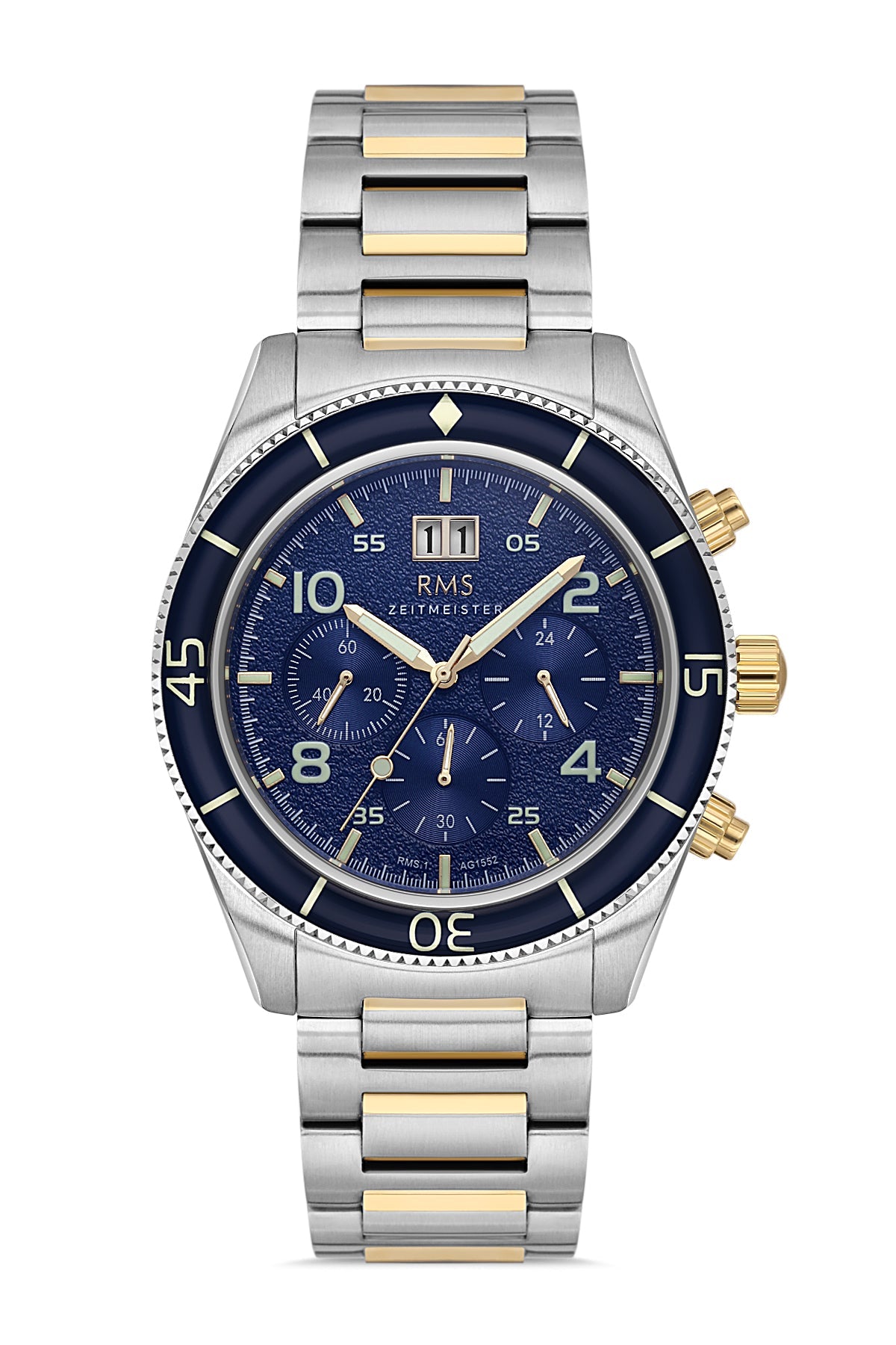 RMS Blue Dial Yellow-White Plated Men's Watch - RMS.1.AG1552.06