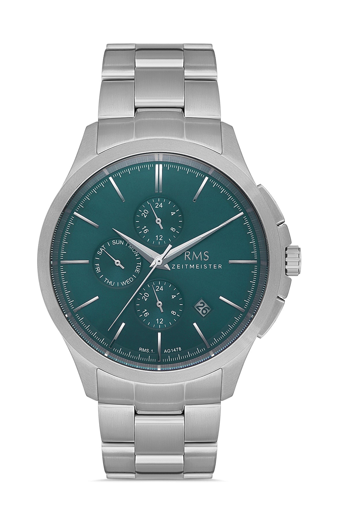 RMS Green Dial Silver Plated Men's Watch - RMS.1.AG1478.05