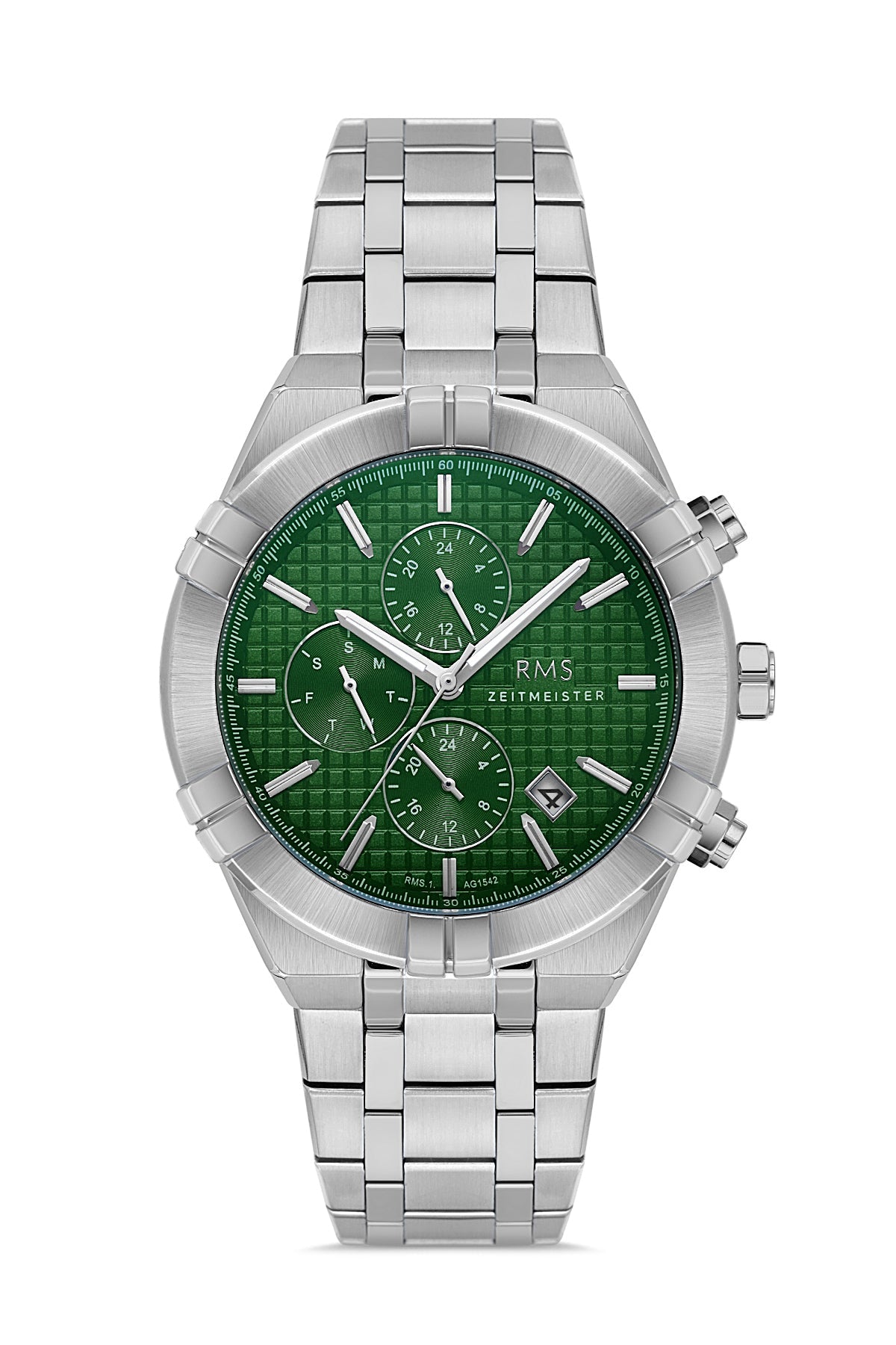 RMS Green Dial Silver Coated Men's Watch - RMS.1.AG1542.05